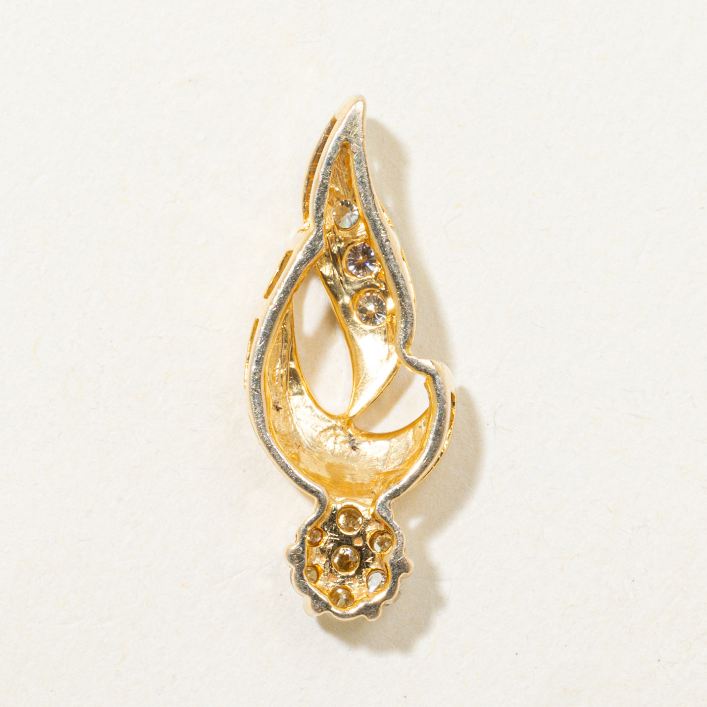 Two Tone Diamond Cluster Abstract Pendant | 0.14ctw