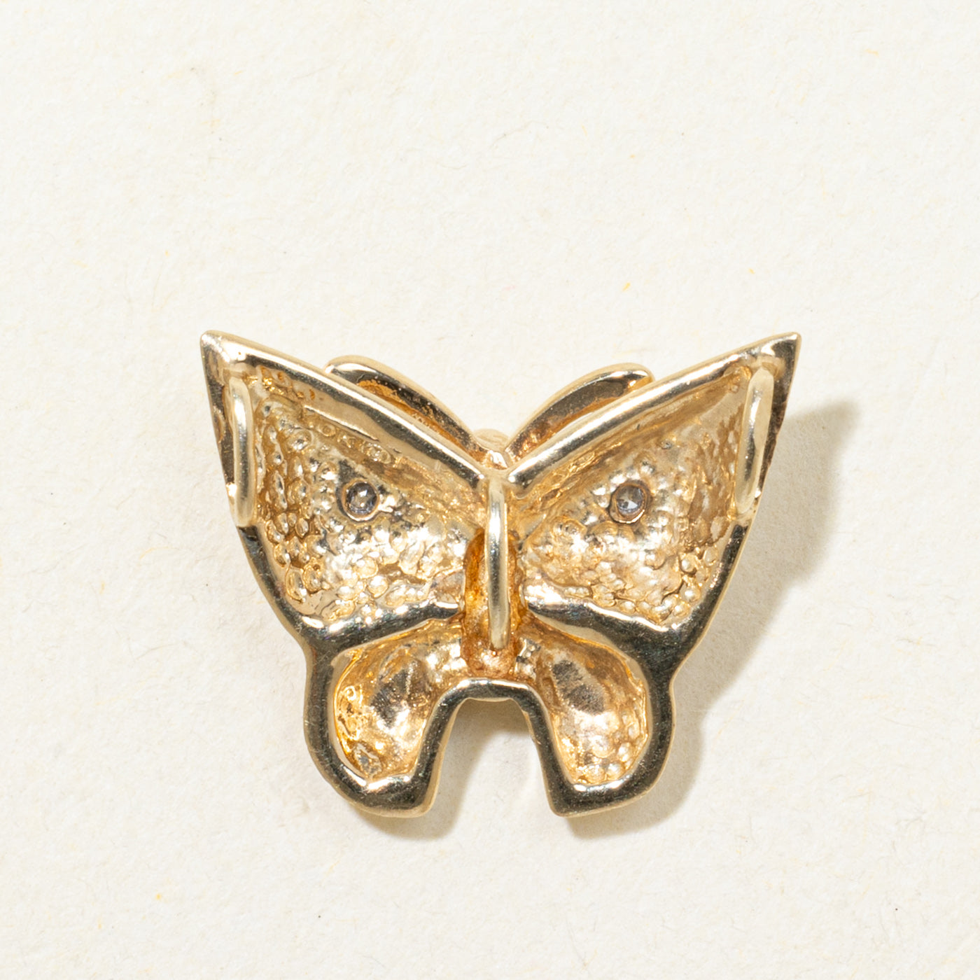 Two Tone Diamond Butterfly Pendant | 0.01ctw