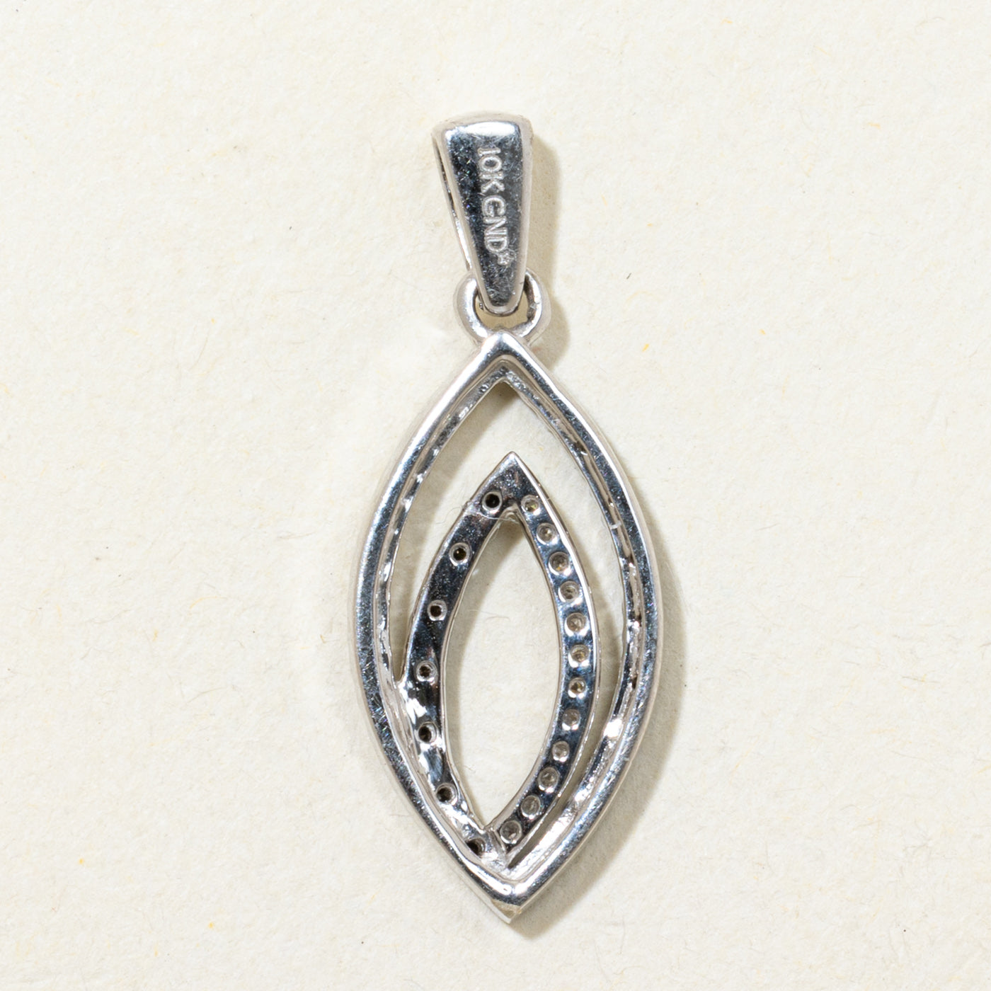 Black & White Diamond Open Marquise Pendant | 0.04ctw