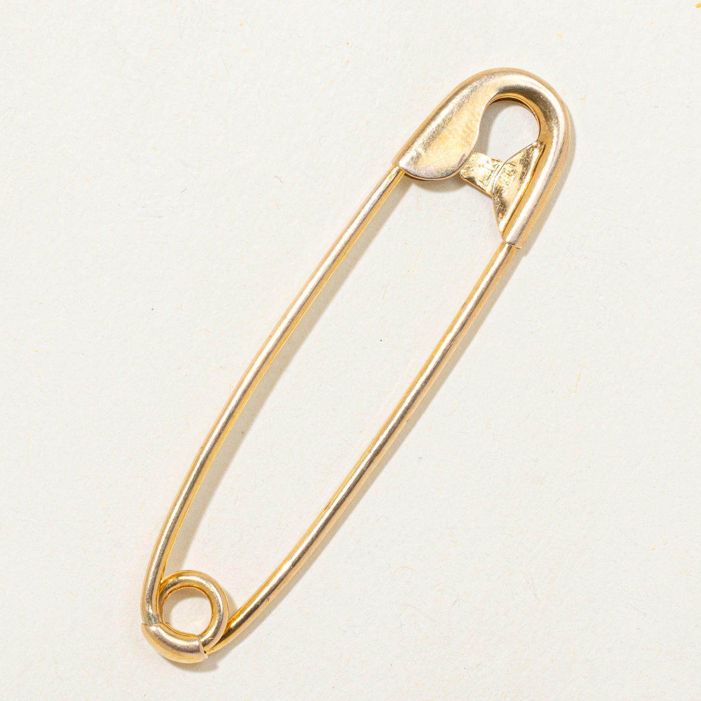 12k Yellow Gold Safety Pin Brooch