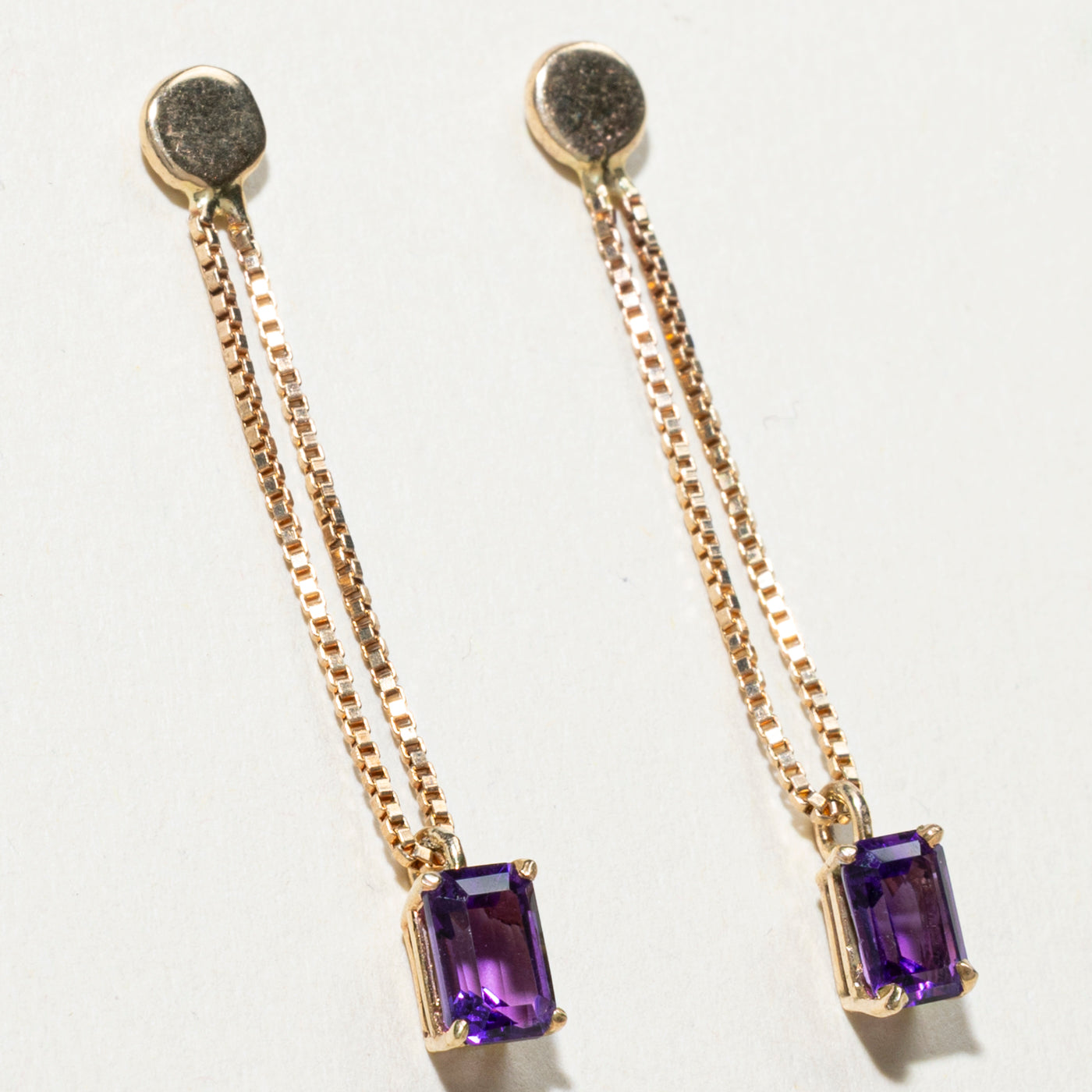 Boucles d'oreilles pendantes en améthyste 10 carats | 0,92 ct