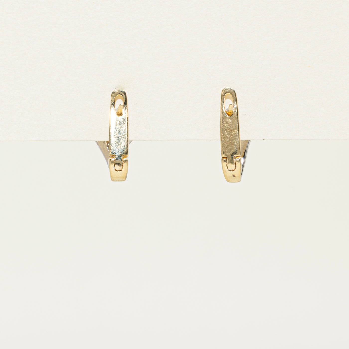 Boucles d'oreilles créoles géométriques bicolores en or 14 carats