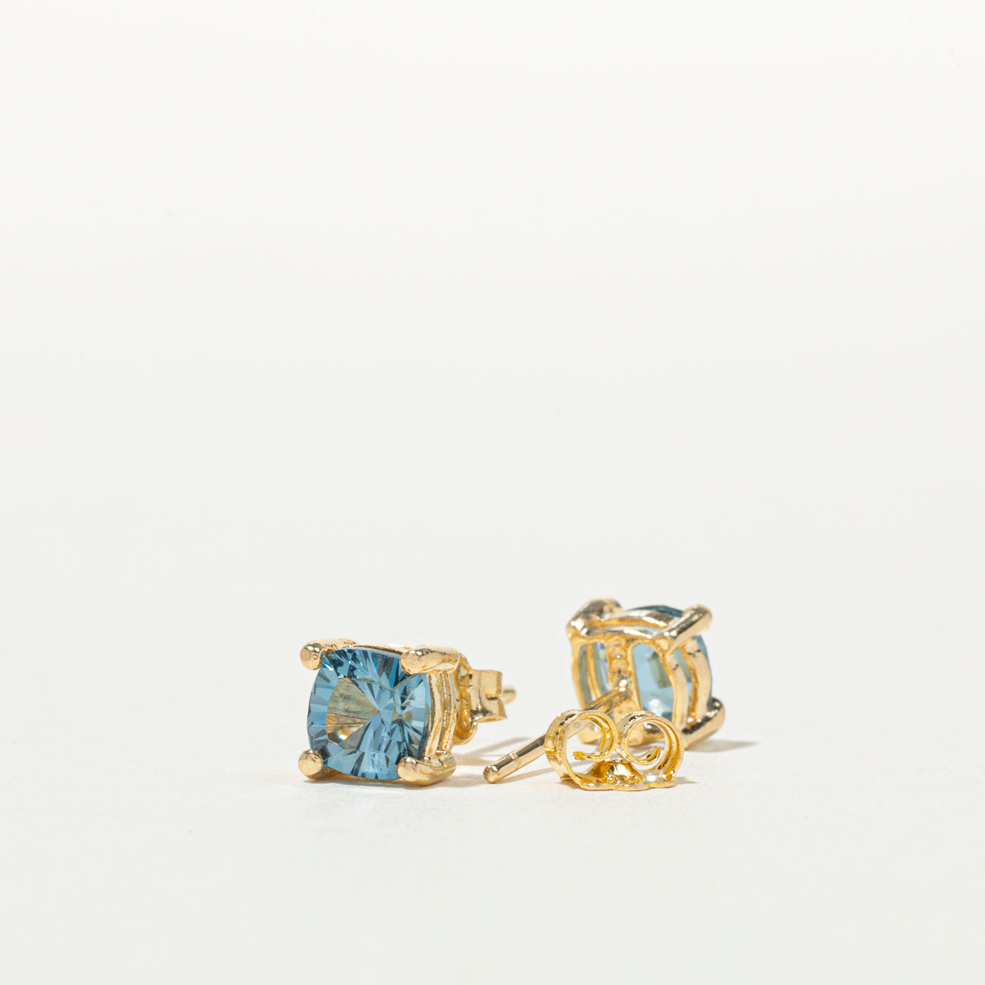 14K Cushion Cut Topaz Stud Earrings | 0.92ctw