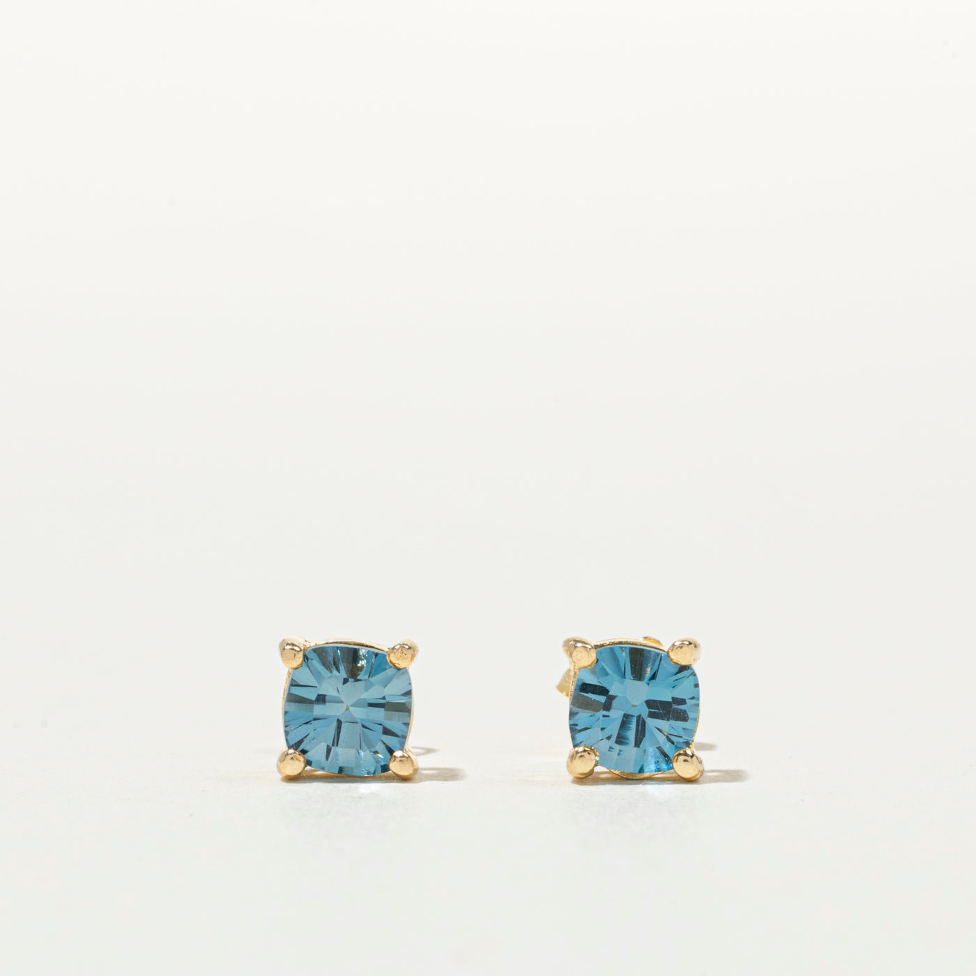 14K Cushion Cut Topaz Stud Earrings | 0.92ctw