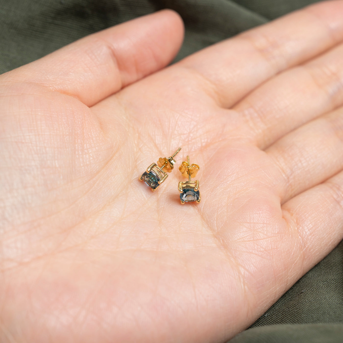 14K Cushion Cut Topaz Stud Earrings | 0.92ctw