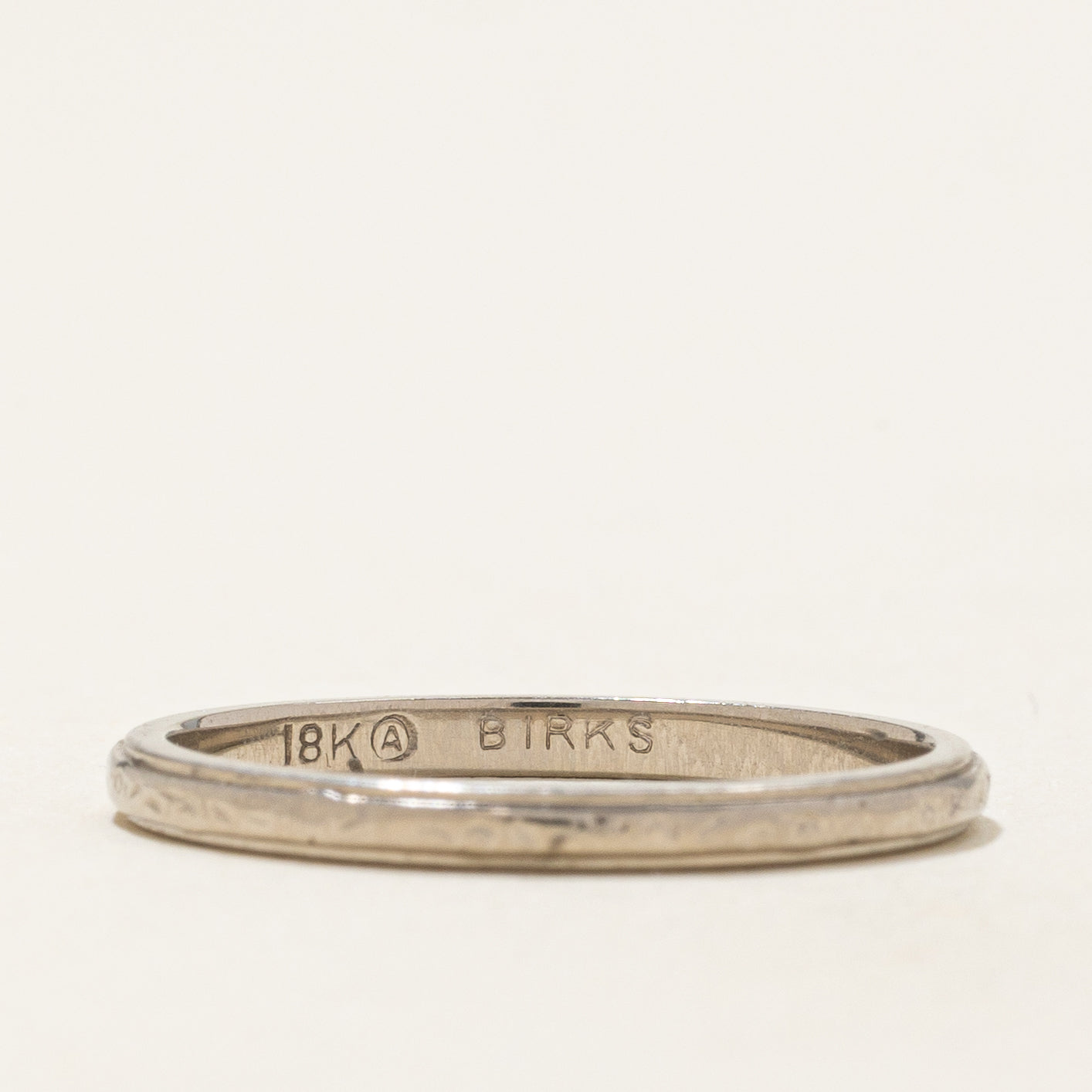 'Birks' Engraved Thin Stacking Band | SZ 6.5 |