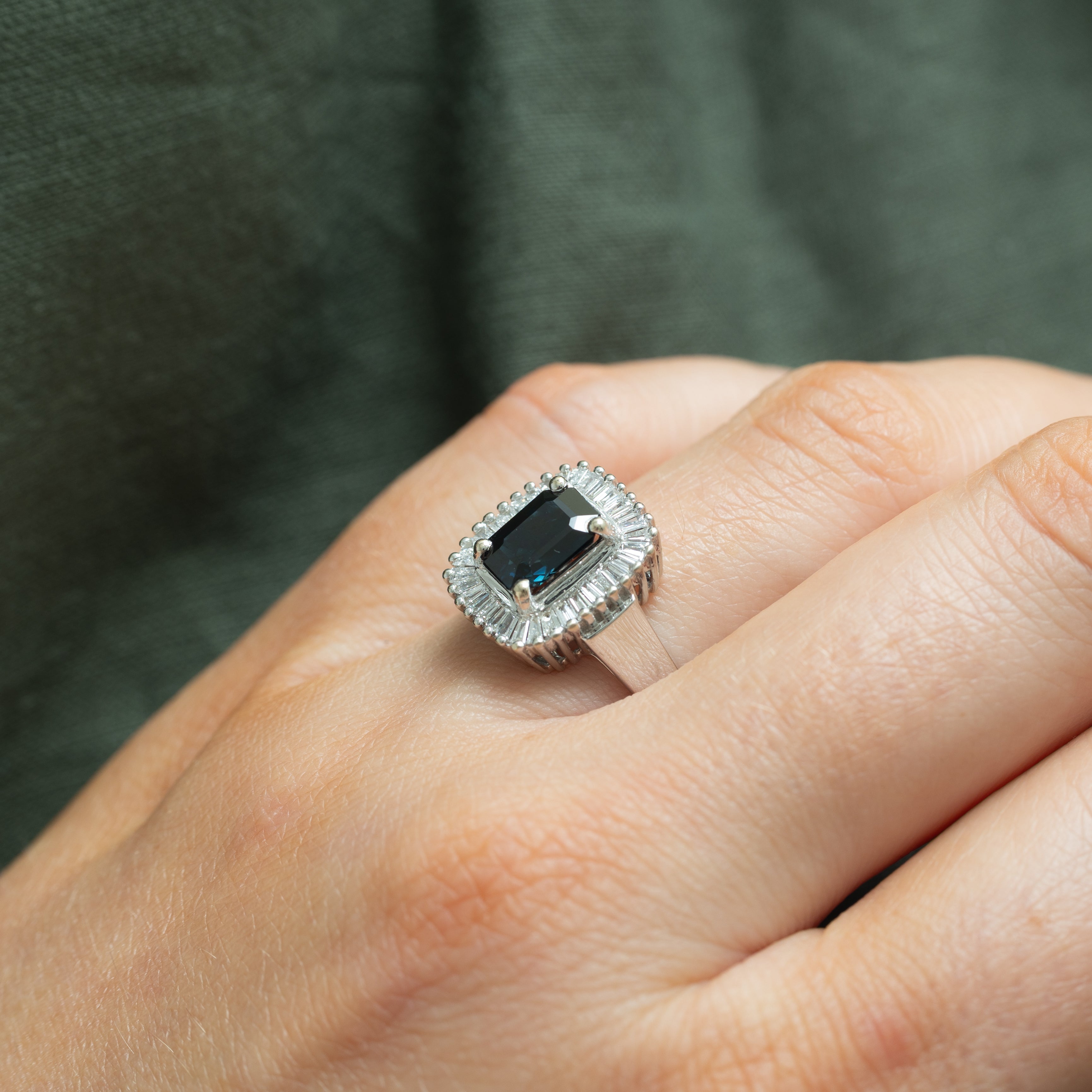 'Effy' Sapphire & Diamond Halo Ring | 1.62ct, 0.28ctw | SZ 7.25 |