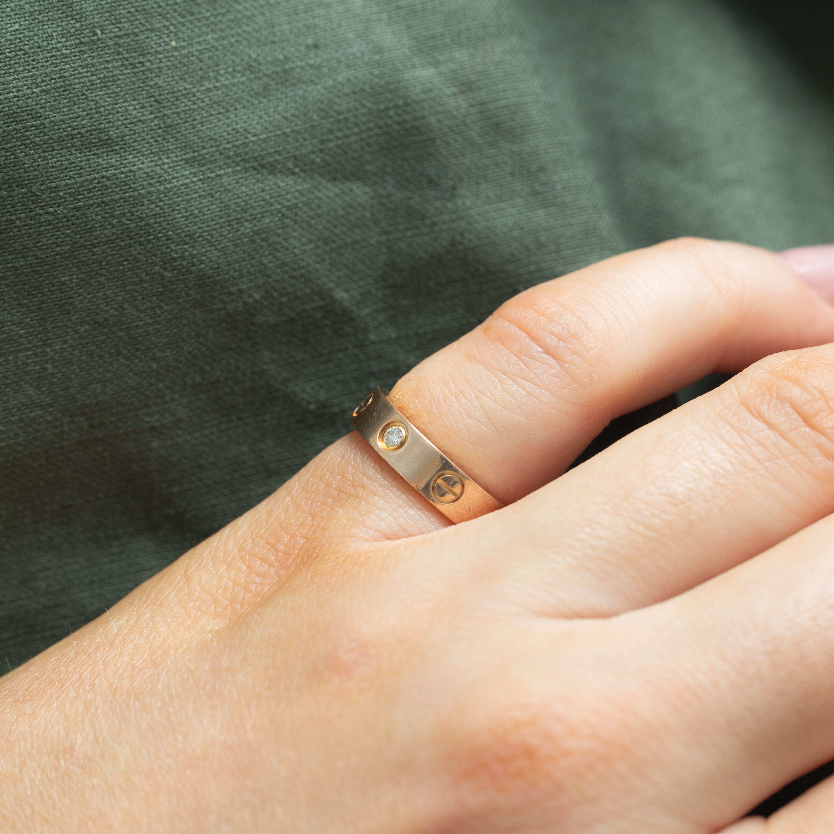 'Cartier' Love Ring, Small Model, 1 Diamond | 0.02ctw | 4mm | SZ 4.25 |