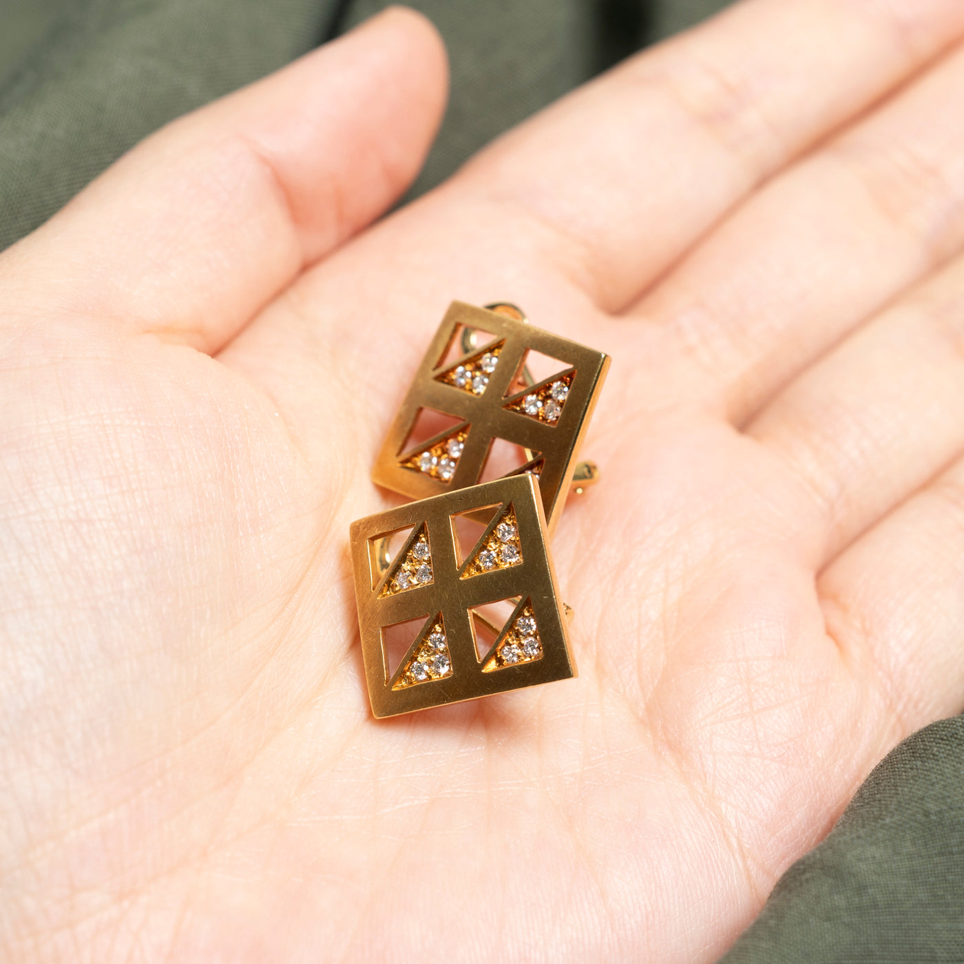 Diamond Geometric Omega Back Earrings | 0.36ctw |
