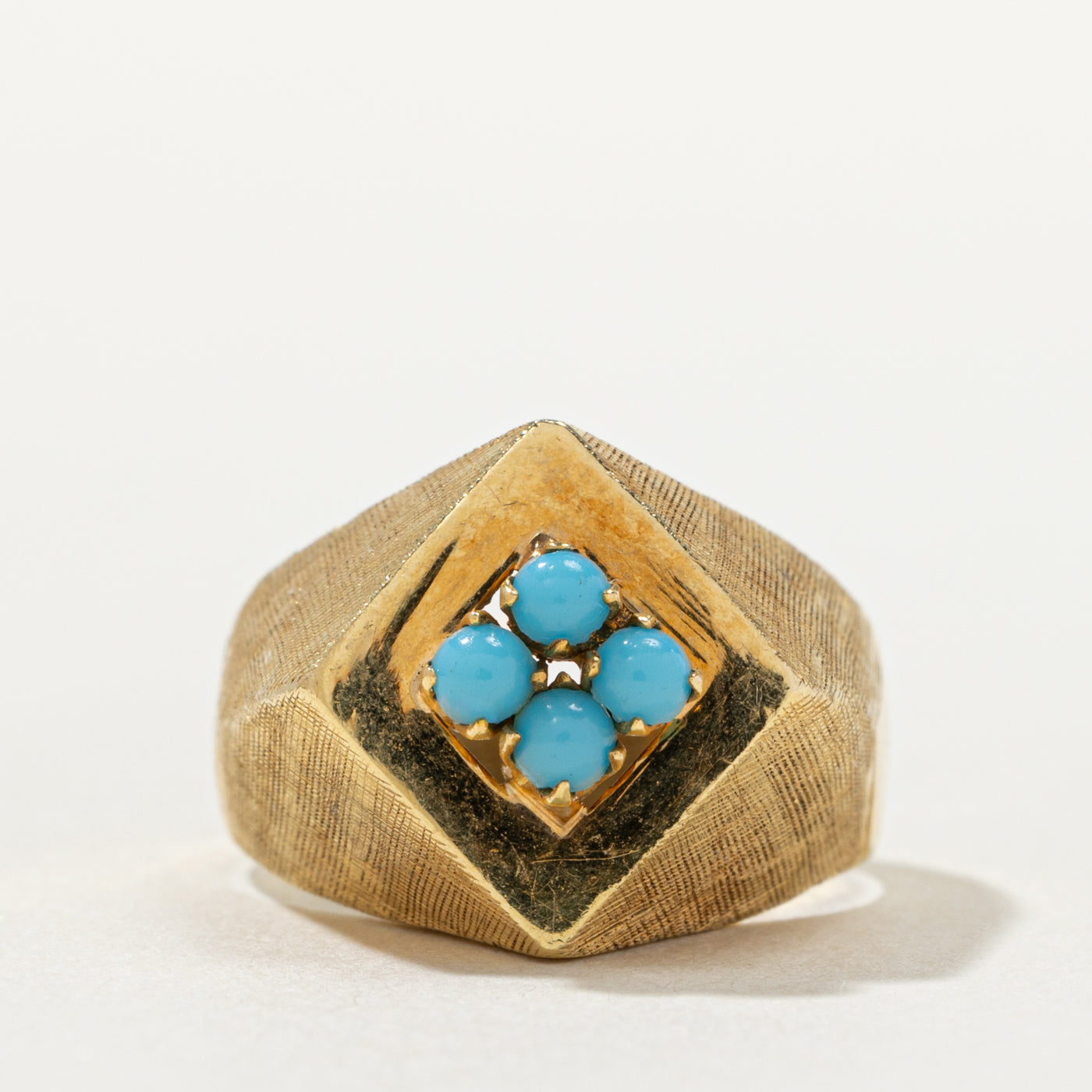 18k Turquoise Cluster Geometric Ring | 0.24ctw | SZ 5.25