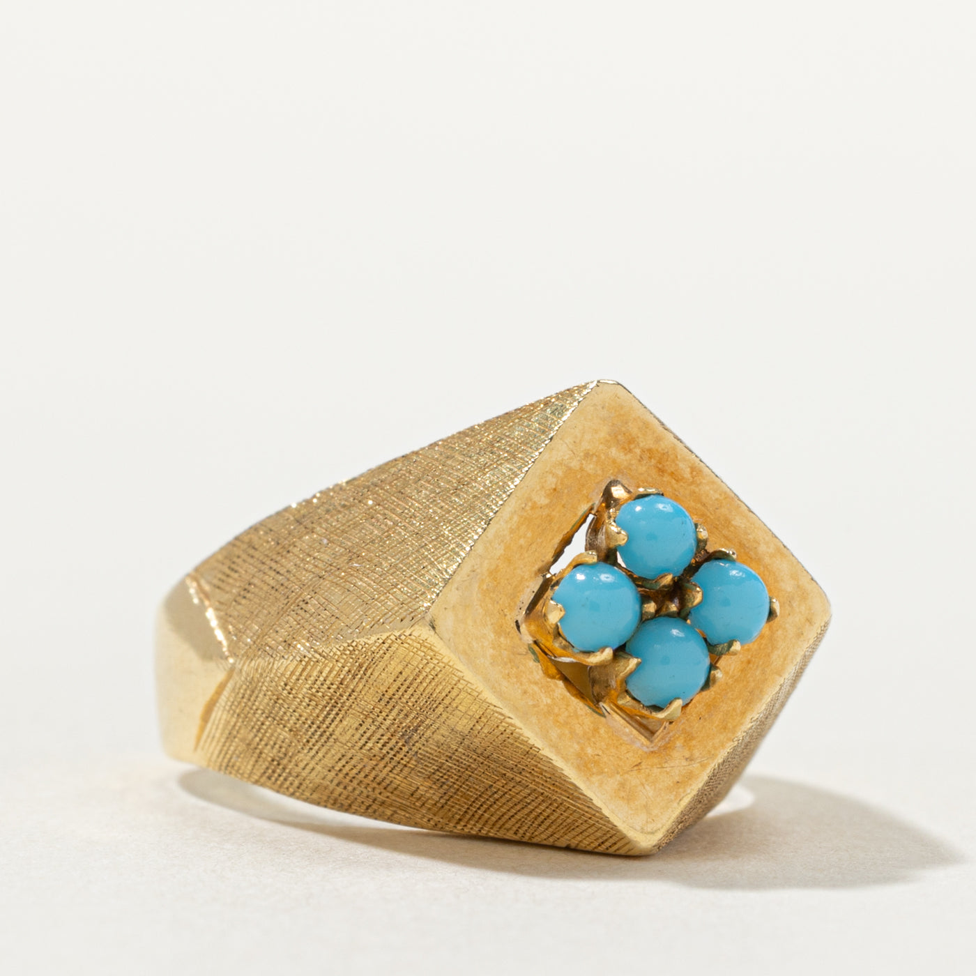 18k Turquoise Cluster Geometric Ring | 0.24ctw | SZ 5.25