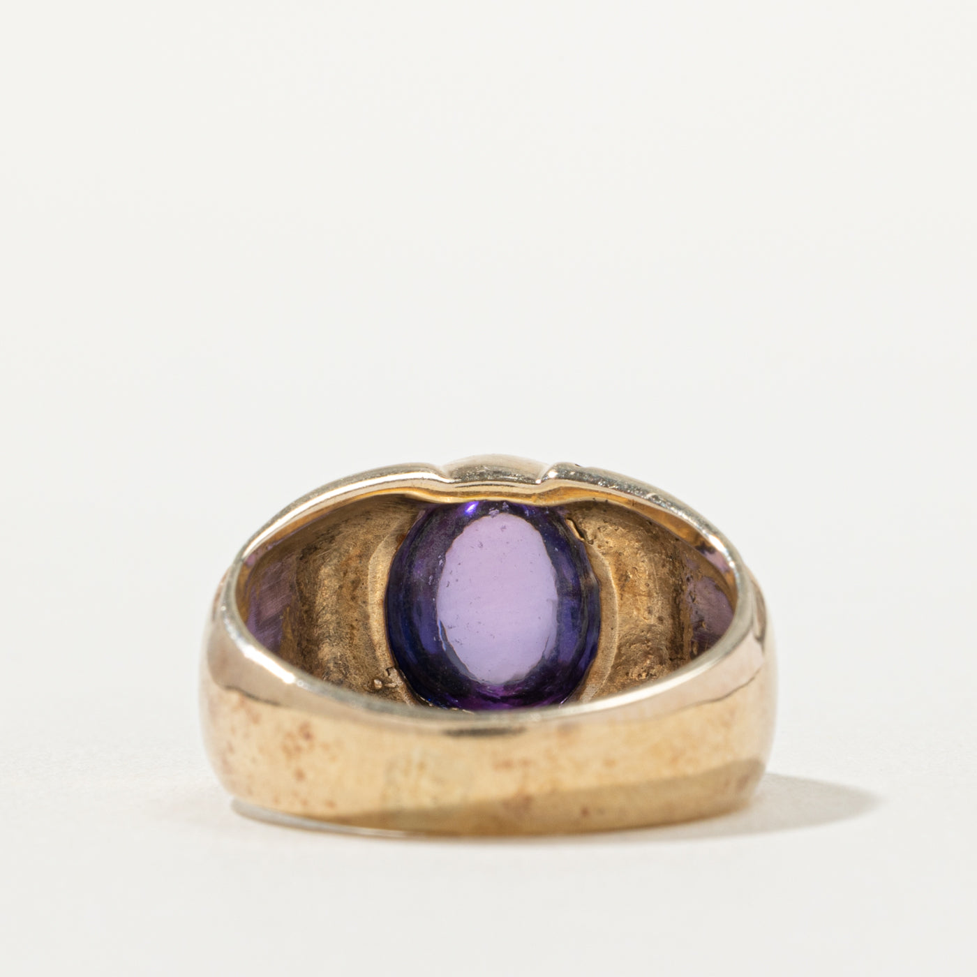 10k Bezel Set Synthetic Sapphire Ring | 4.00ct | SZ 6.5