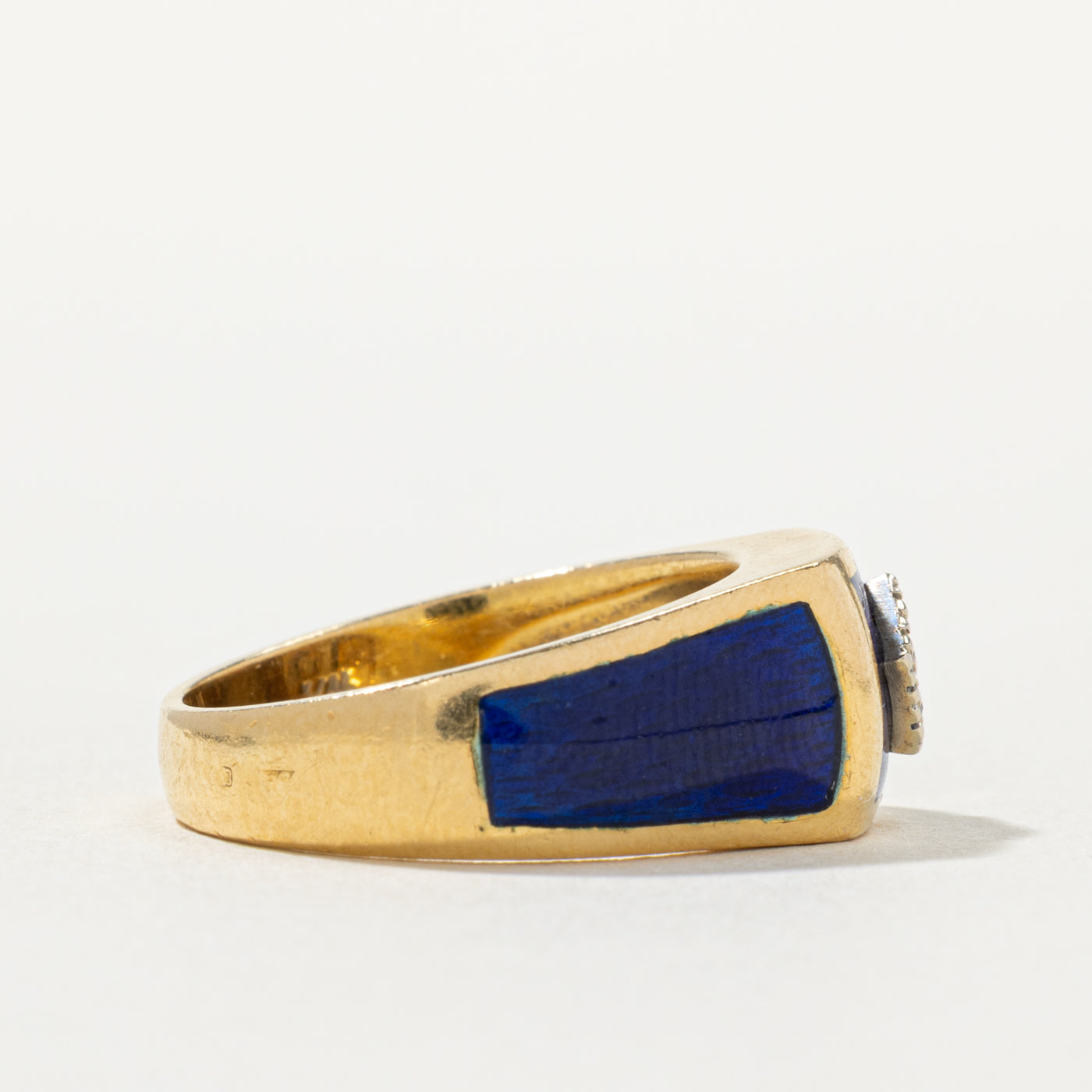 18k Diamond & Enamel Geometric Ring | 0.04ctw | SZ 7