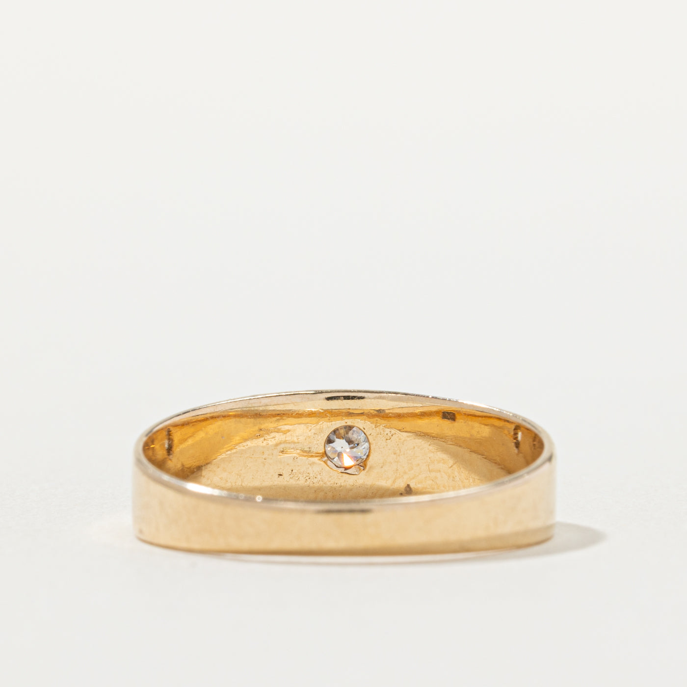 14k Belcher Set Old European Cut Diamond Ring | 0.12ctw | SZ 9.25