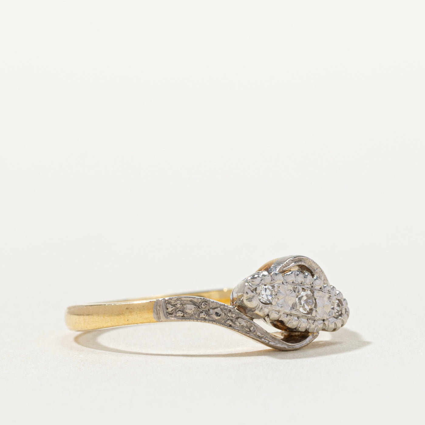 18k Illusion Set Diamond Cluster Bypass Ring | 0.04ctw | SZ 6.5