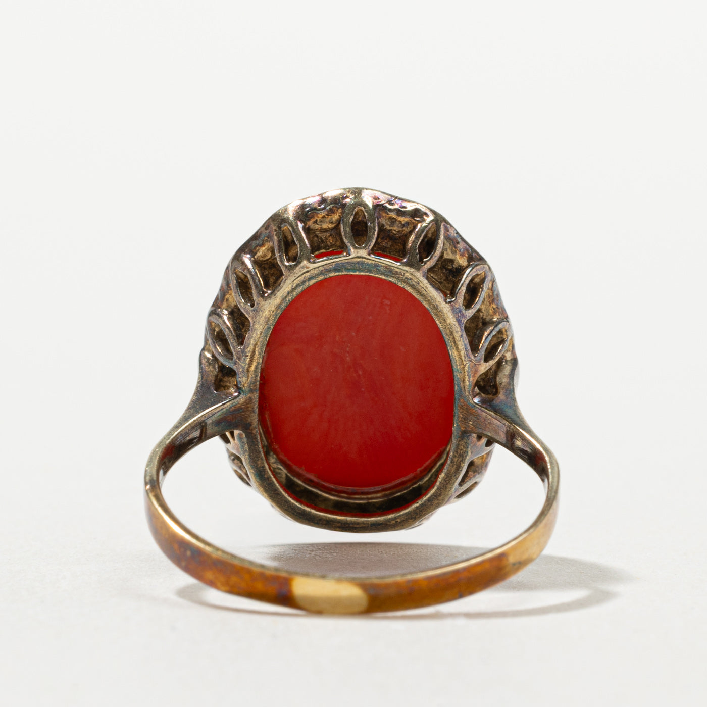 Bezel Set Coral Textured Cocktail Ring | 7.50ct | SZ 8.5
