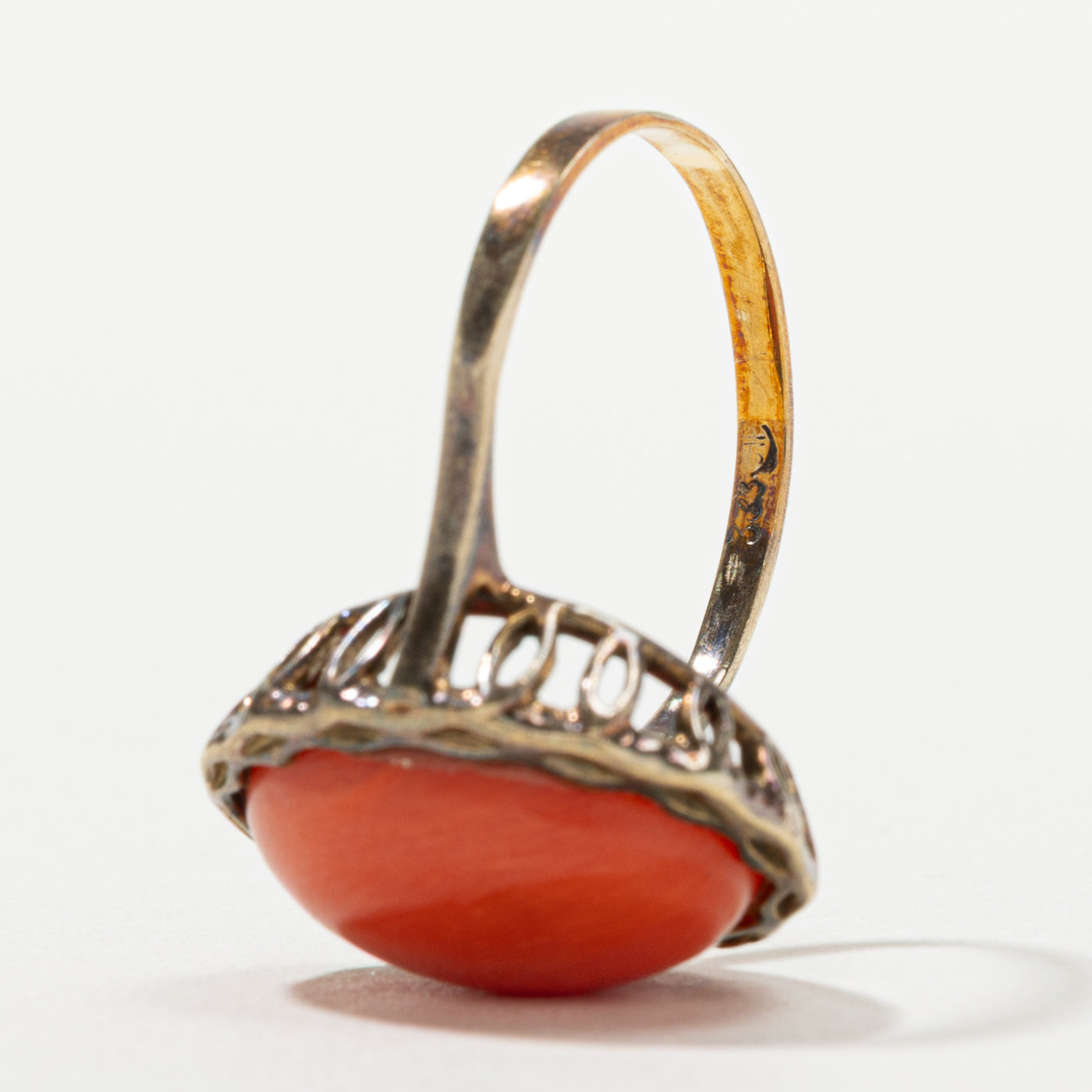Bezel Set Coral Textured Cocktail Ring | 7.50ct | SZ 8.5