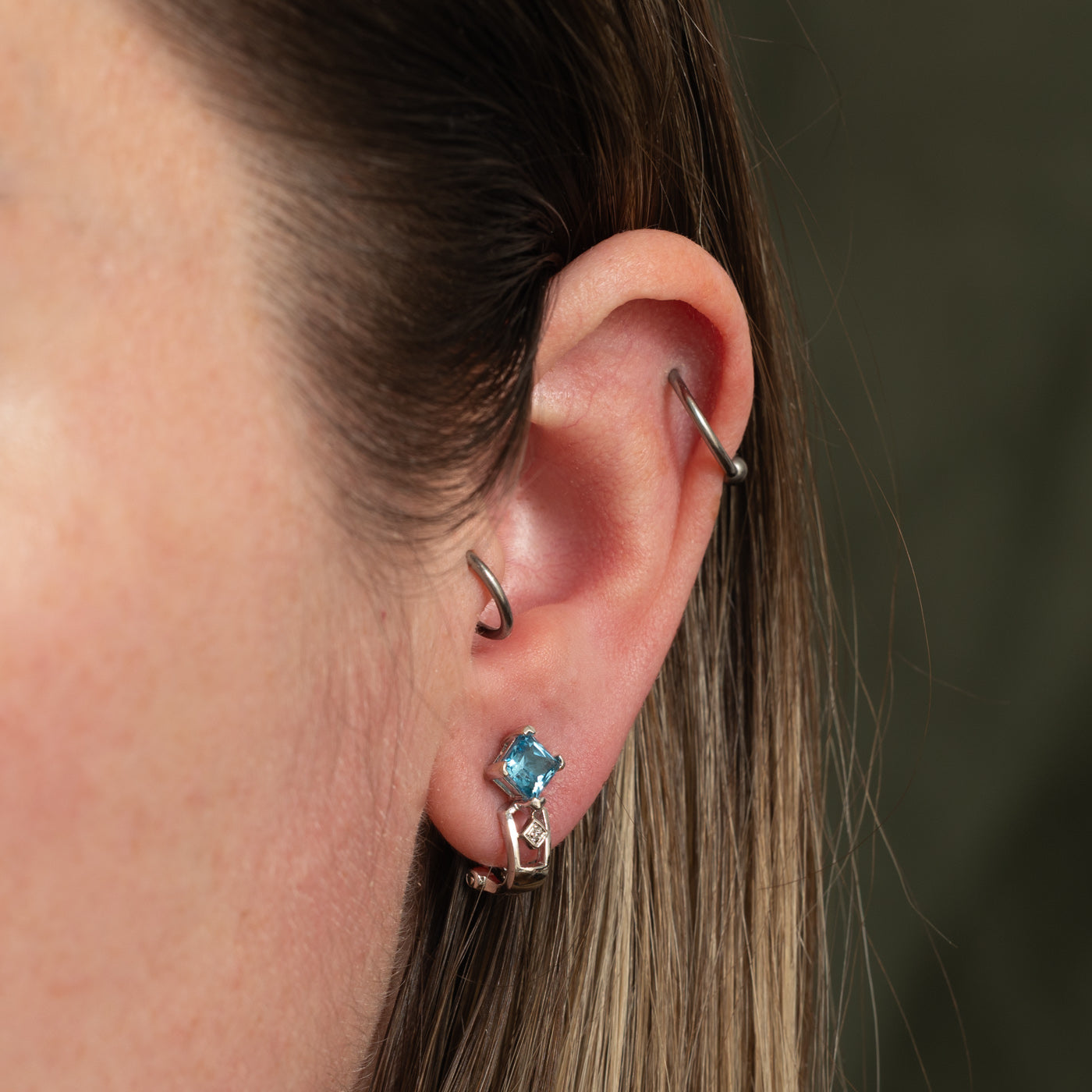 10k Topaz & Diamond Earrings | 1.20ctw, 0.02ctw