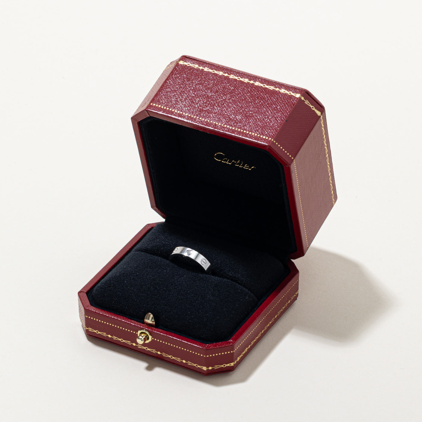 'Cartier' Love Ring, Small Model, 1 Diamond | 4mm | 0.02ct | SZ 6.25