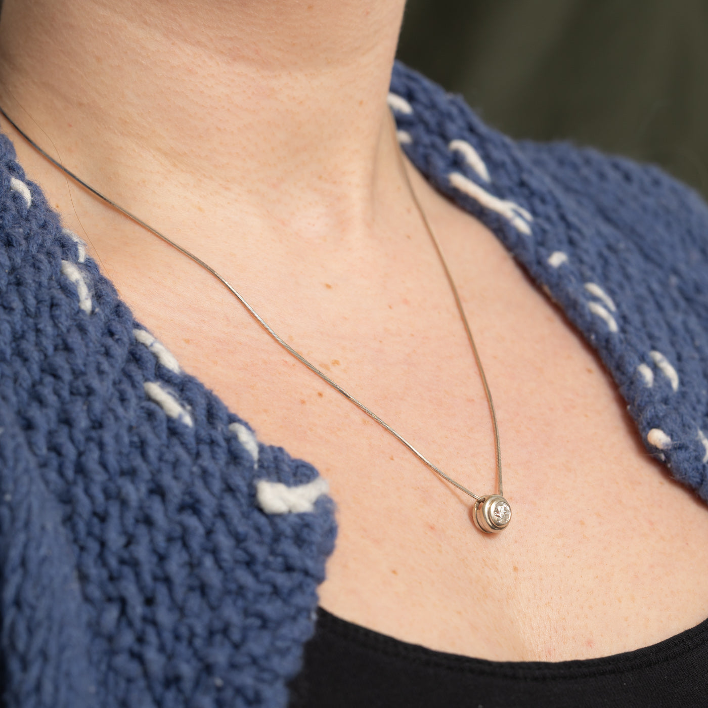Collier chaîne serpent serti de diamants | 0,81 ct, 50,8 cm | 
