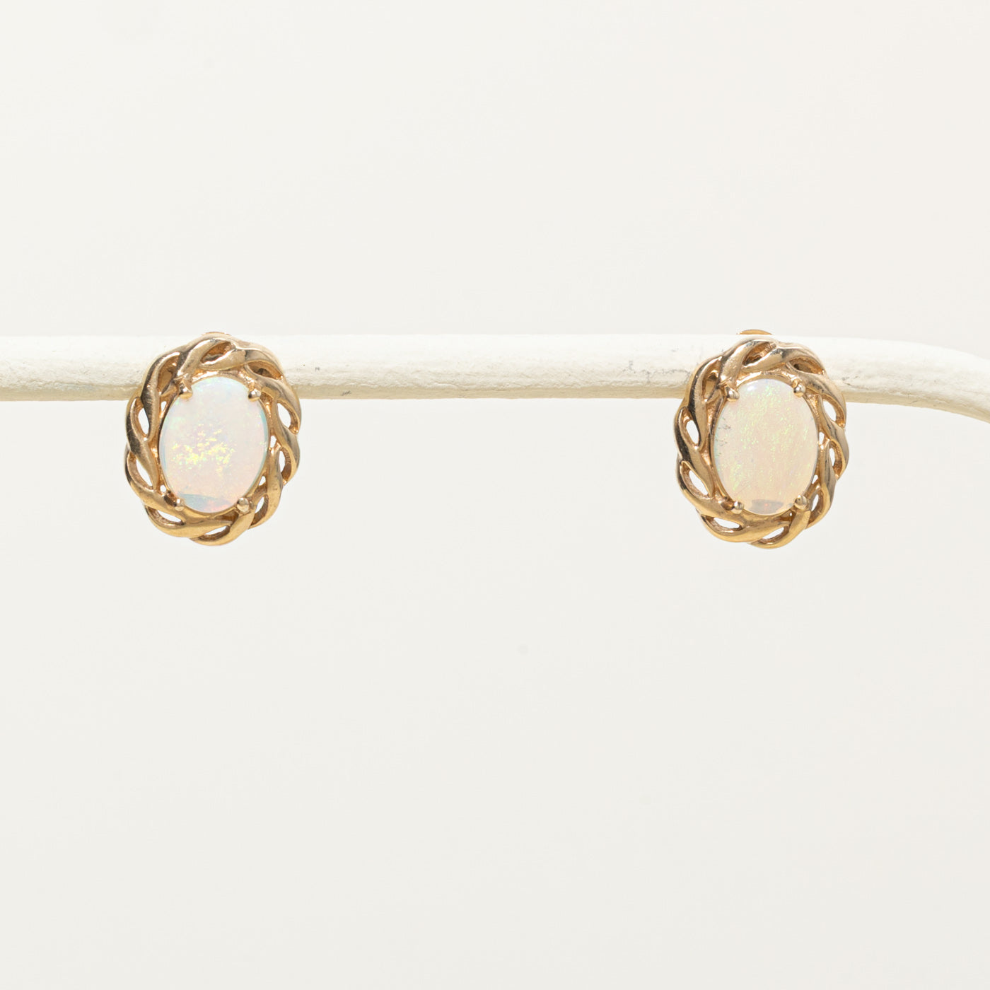 14k Opal Rope Design Stud Earrings | 1.20ctw