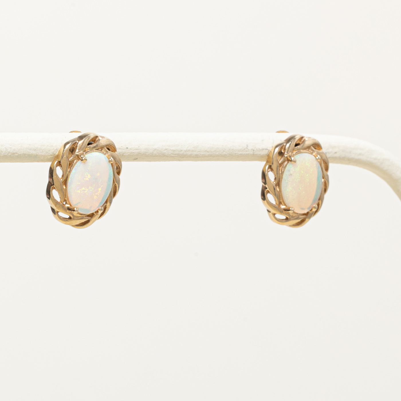 14k Opal Rope Design Stud Earrings | 1.20ctw
