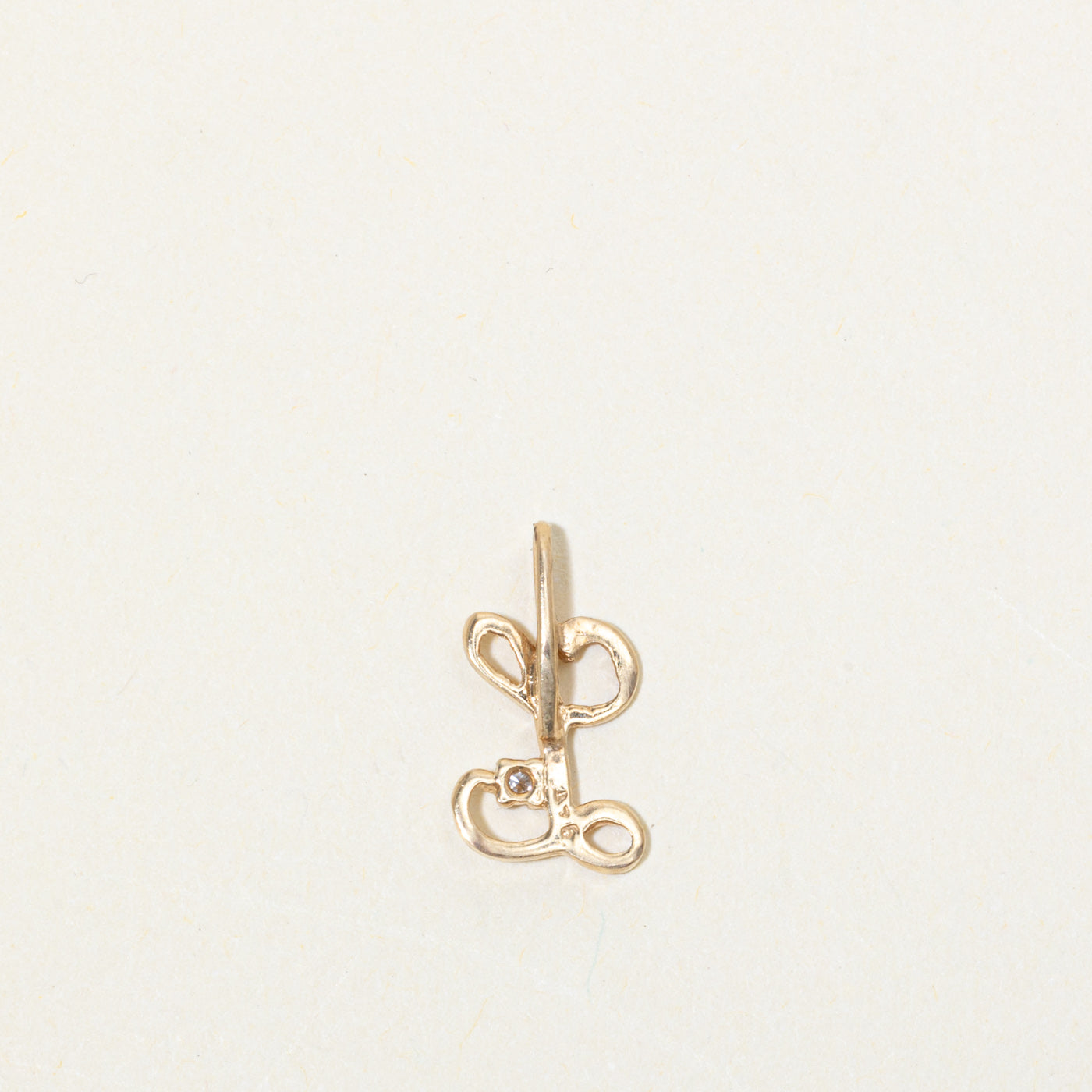 9k Diamond "L" Initial Charm