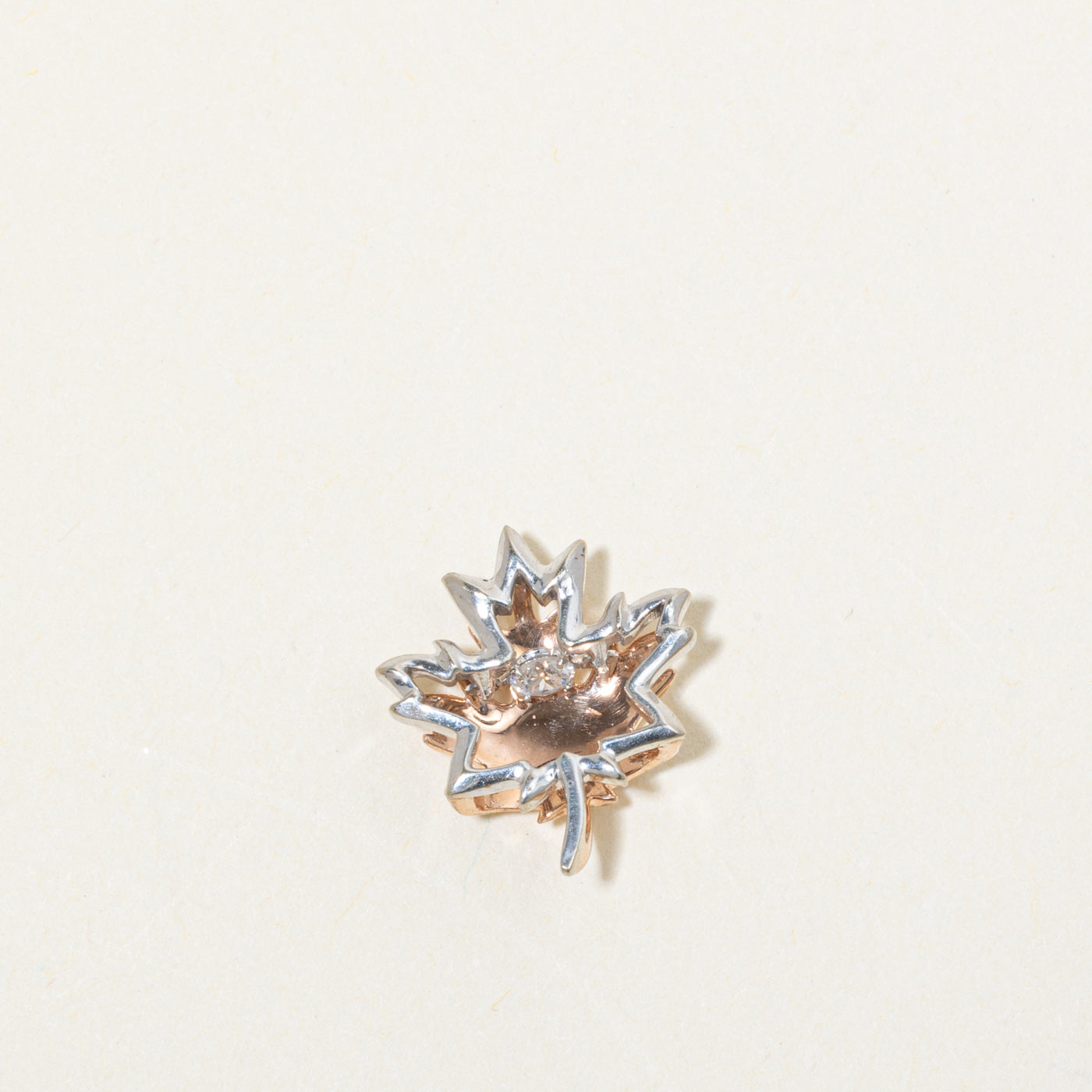 10k Diamond Maple Leaf Pendant
