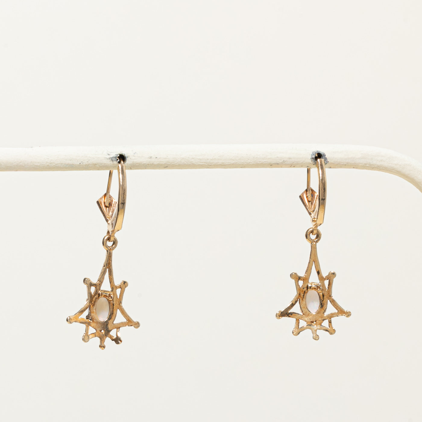 14k Opal Geometric Drop Earrings | 0.60ctw