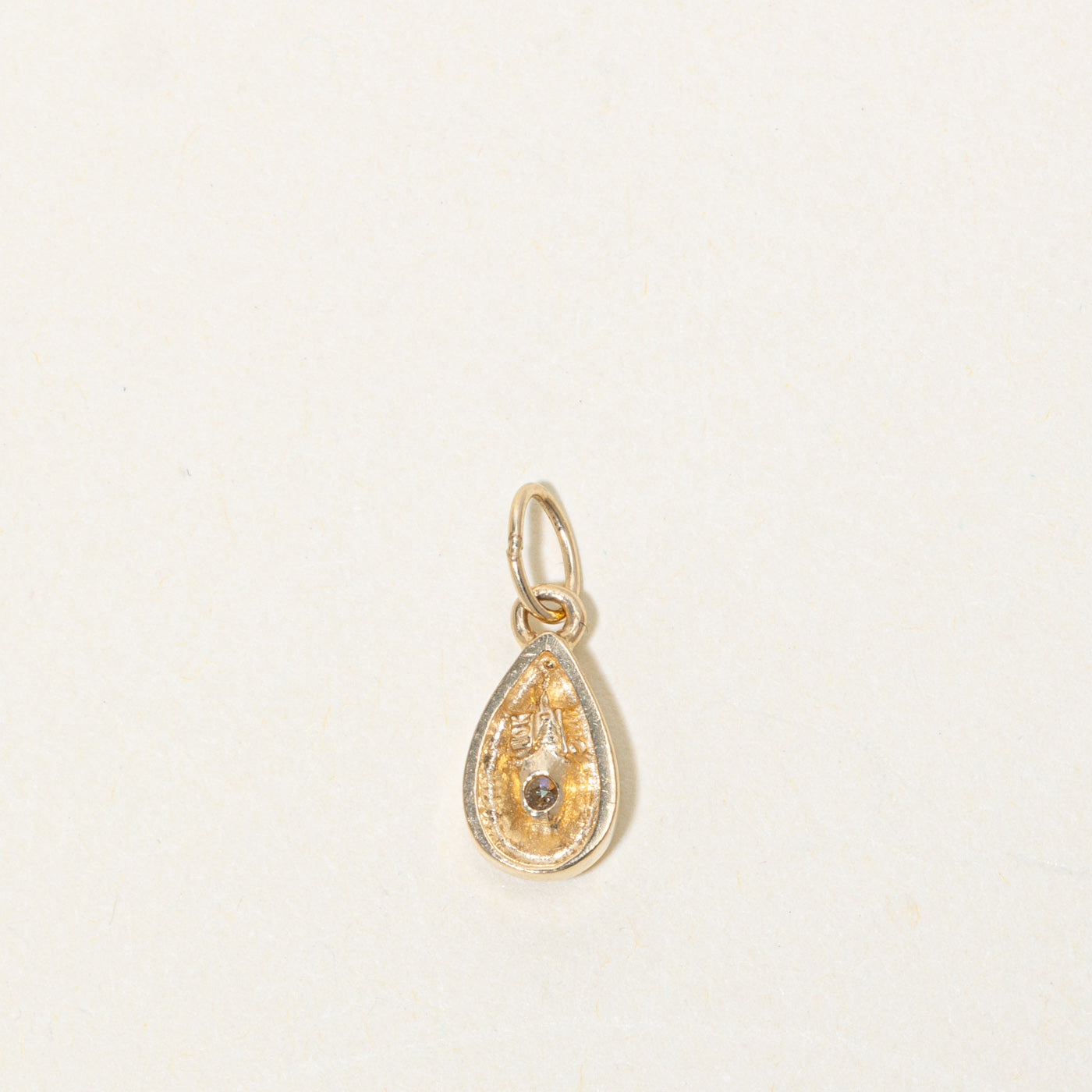 10k Diamond Teardrop Charm