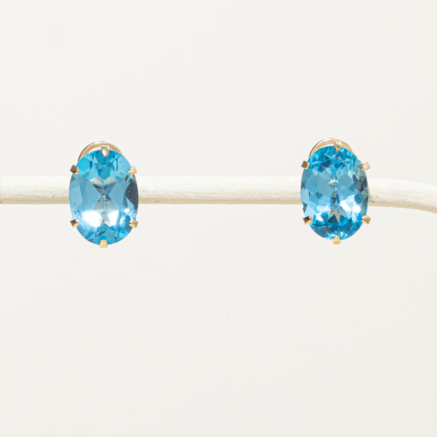 14k Oval Cut Topaz Stud Earrings | 13.00ctw