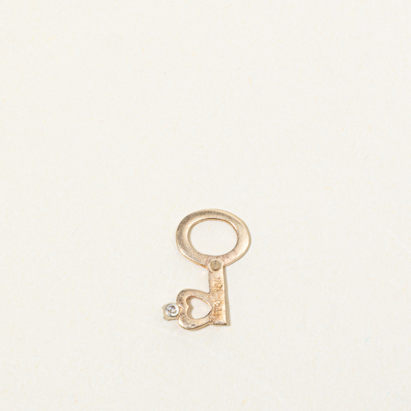 10k Diamond Key Charm