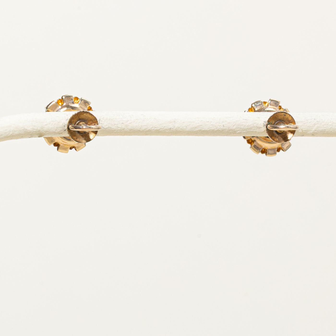 Pasté Glass & Seed Pearl Halo Stud Earrings | 1.00ctw, 1.70ctw