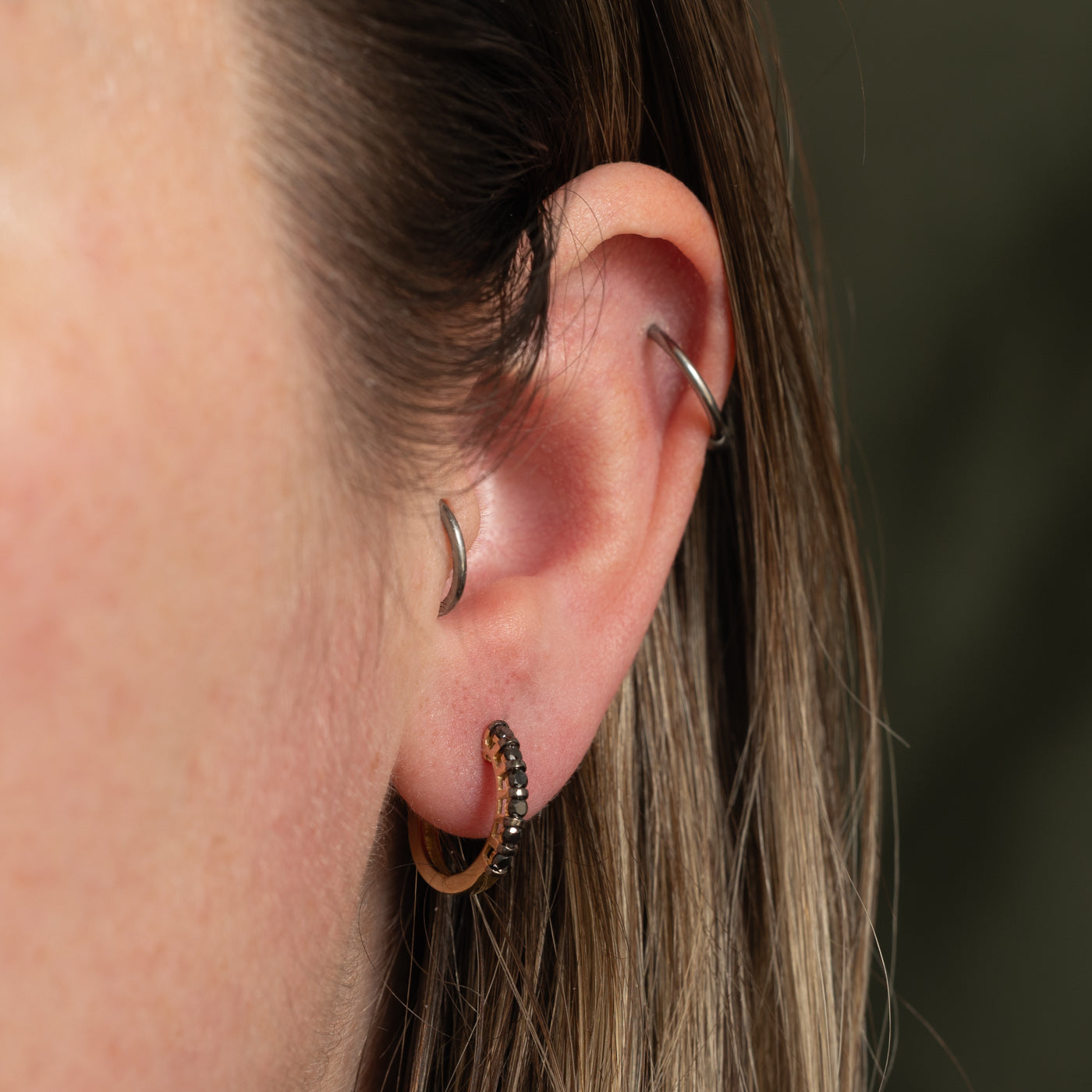 10k Black Diamond Hoop Earrings | 0.24ctw