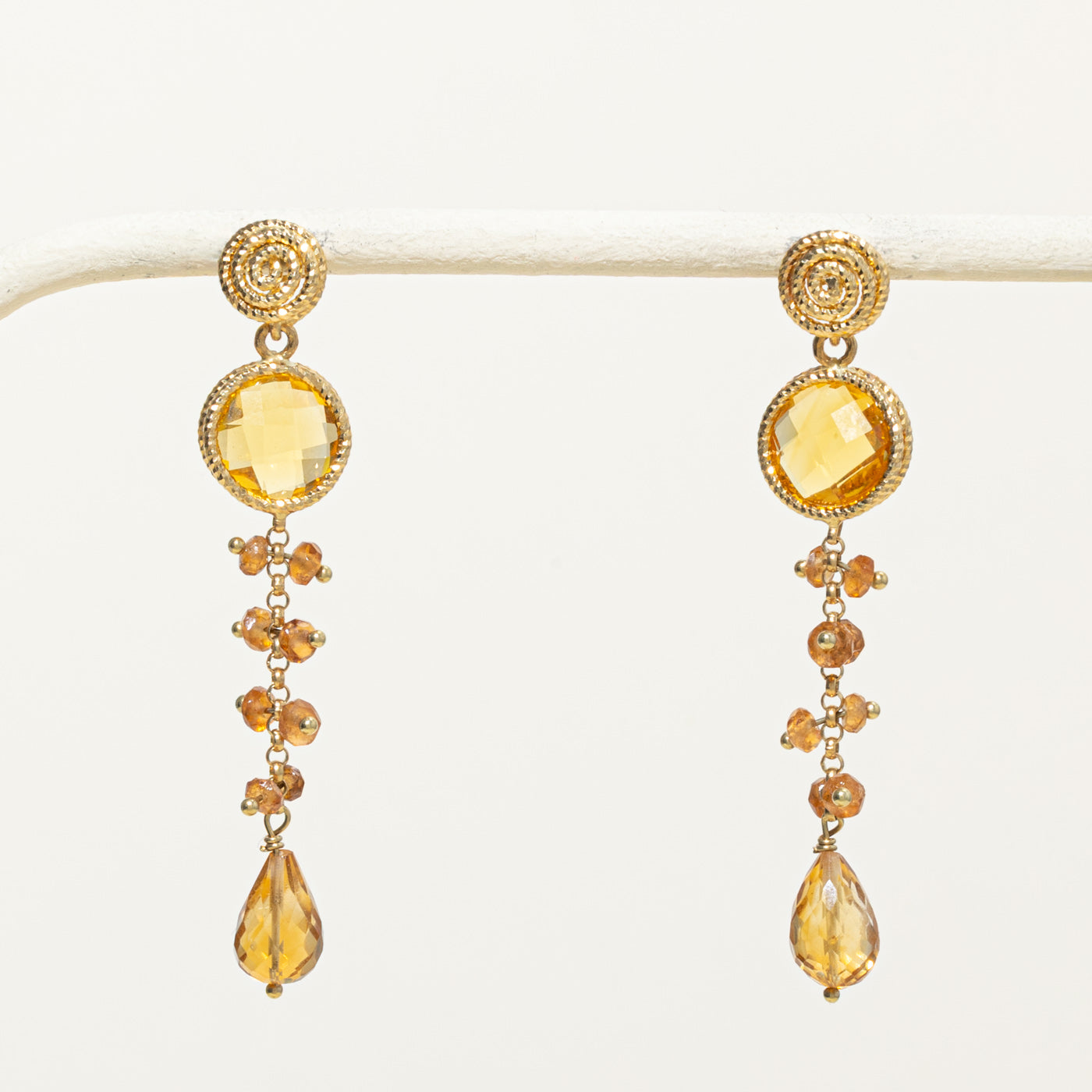 Italian 18k Citrine Drop Earrings | 4.60ctw