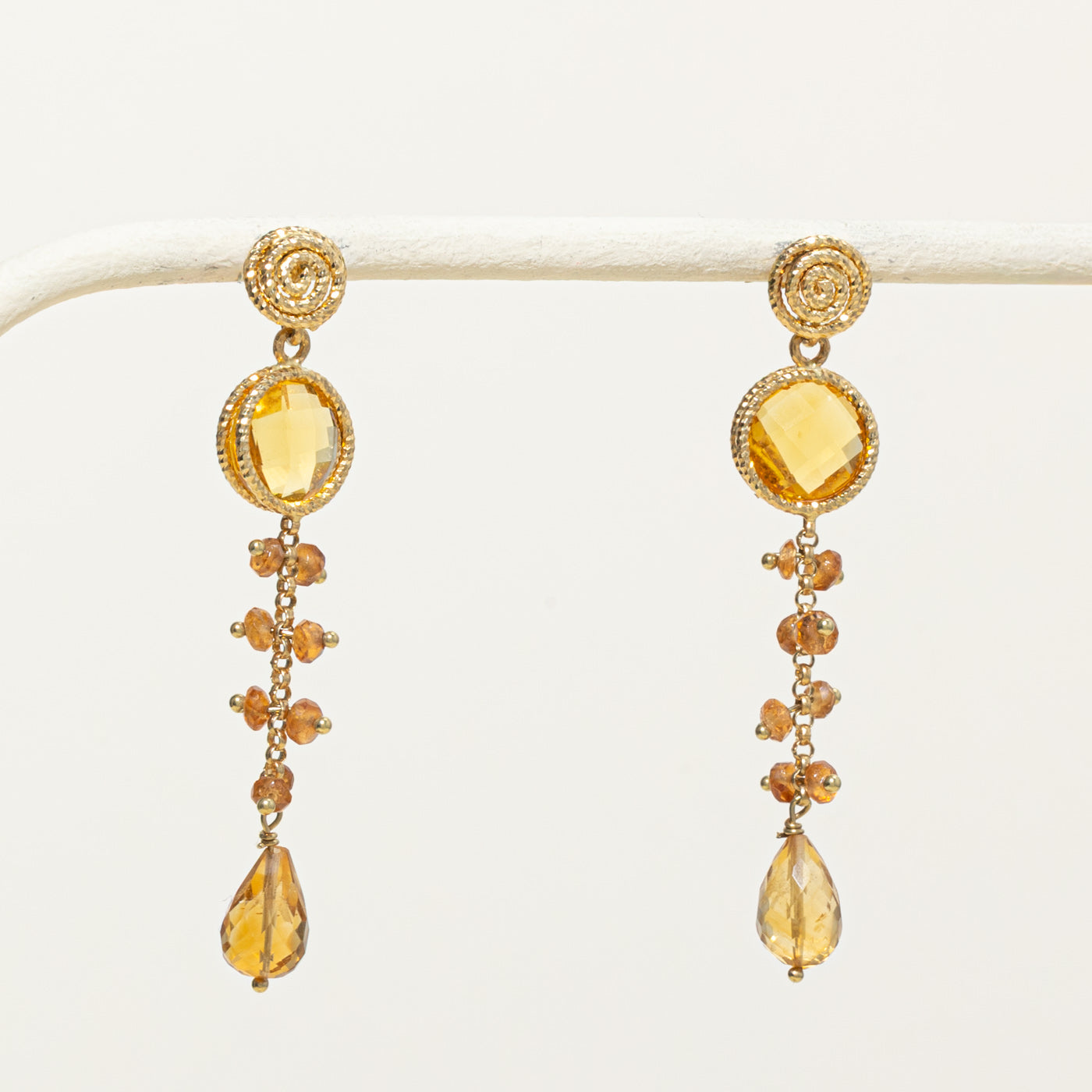 Italian 18k Citrine Drop Earrings | 4.60ctw