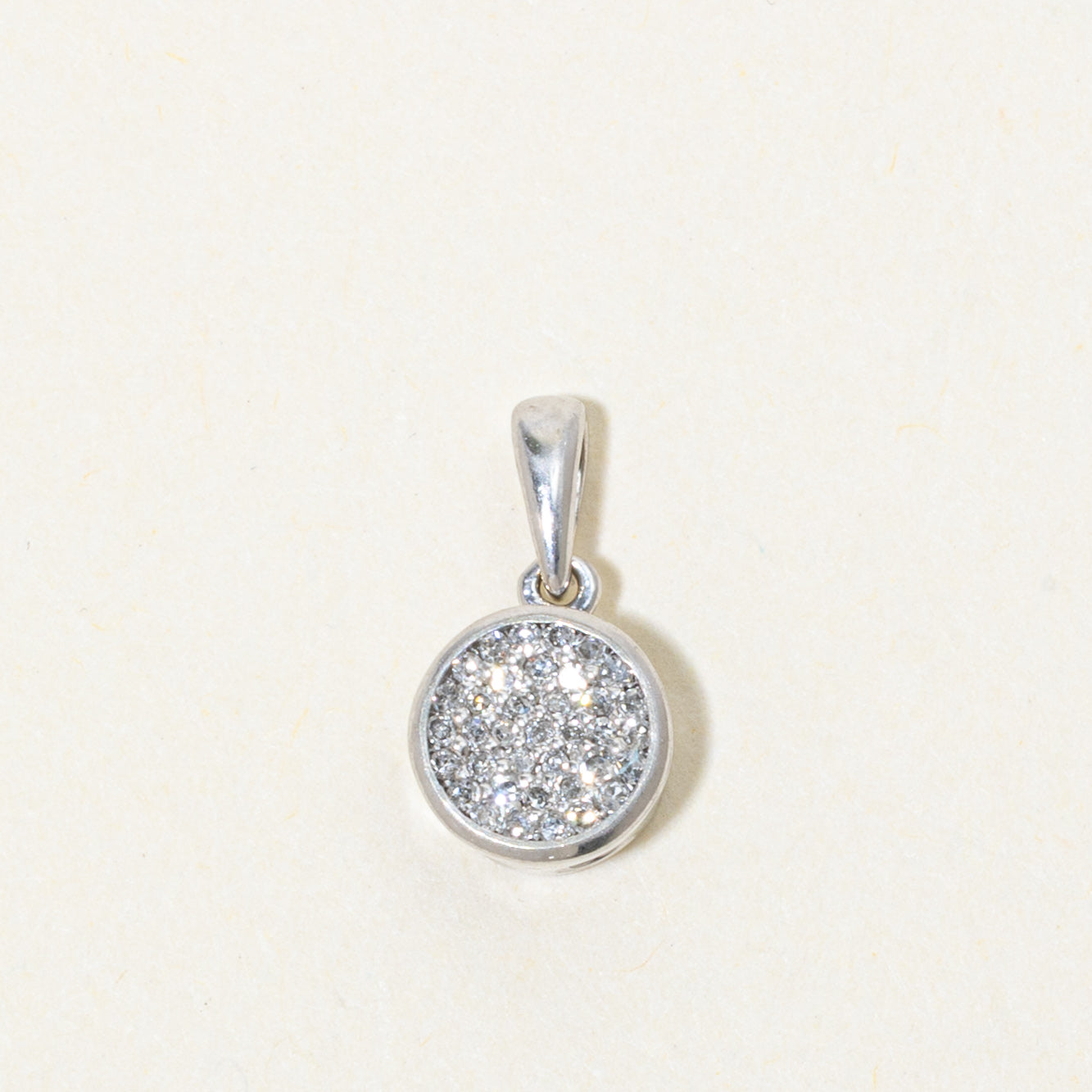 10k Pavé Set Diamond Circle Pendant