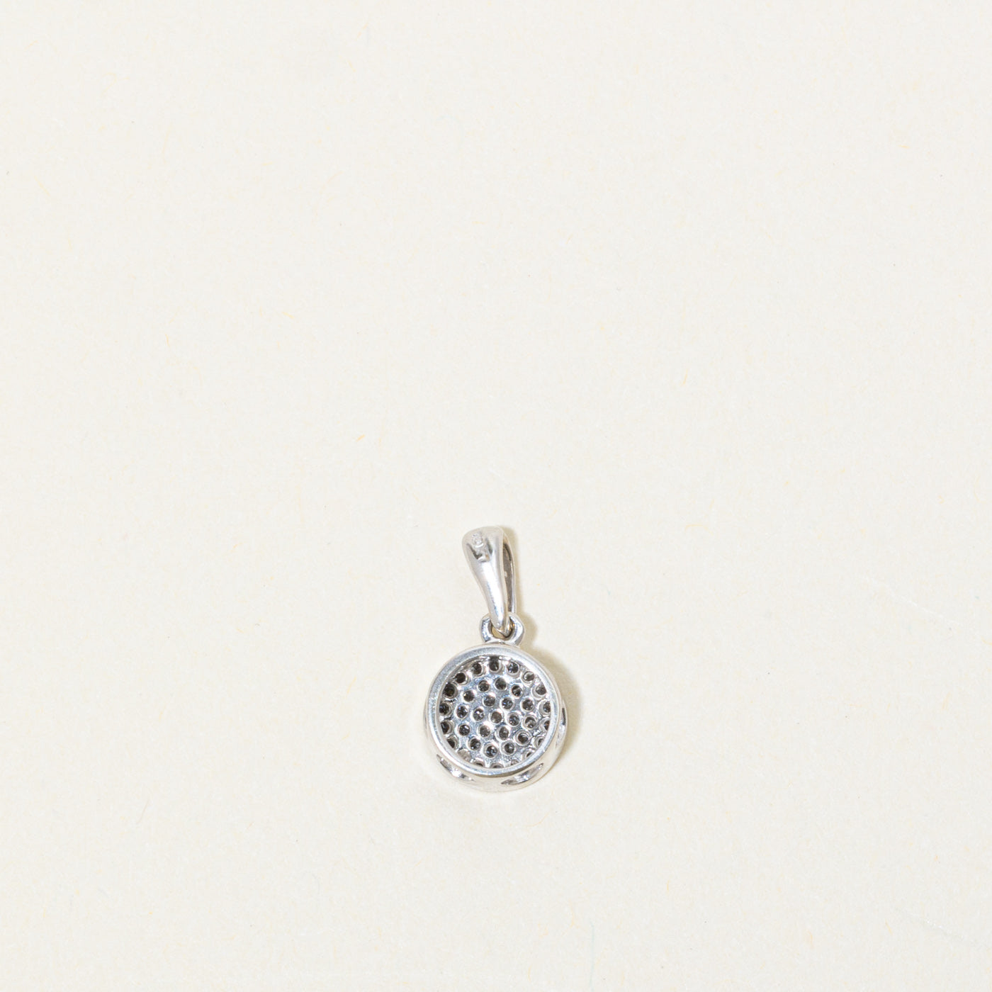 10k Pavé Set Diamond Circle Pendant