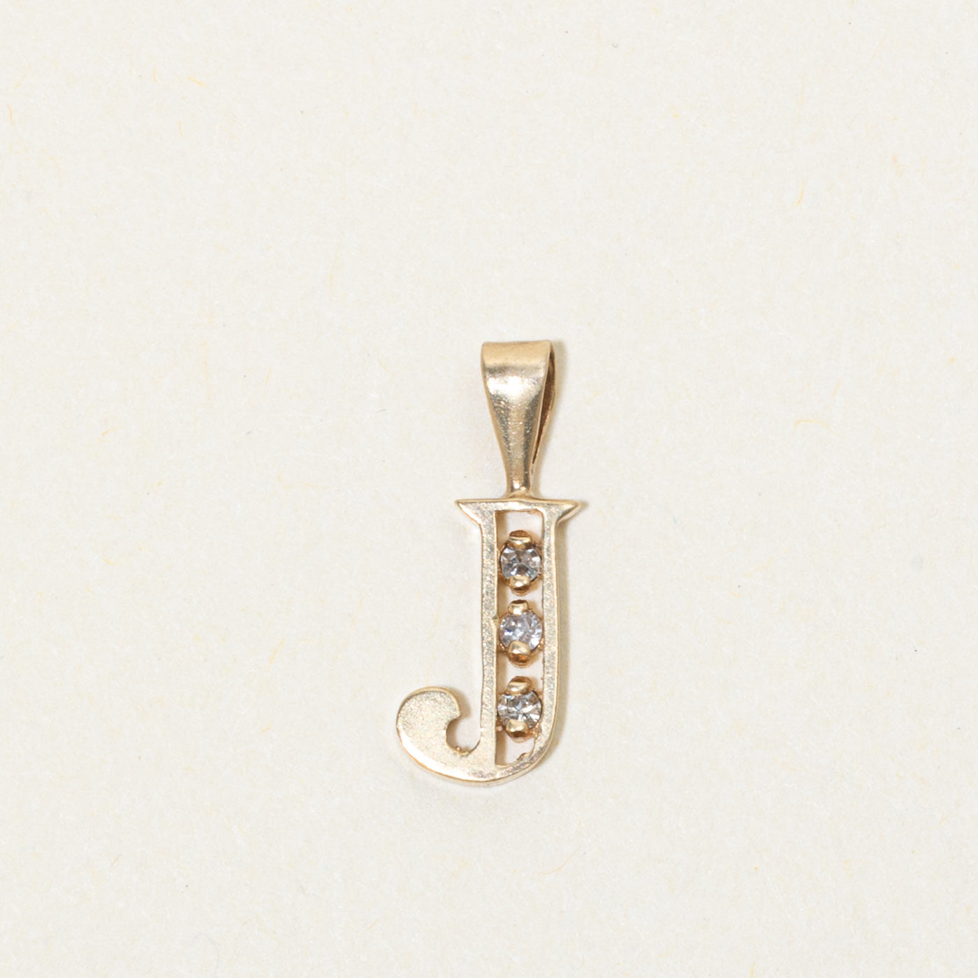 10k Diamond "J" Initial Pendant