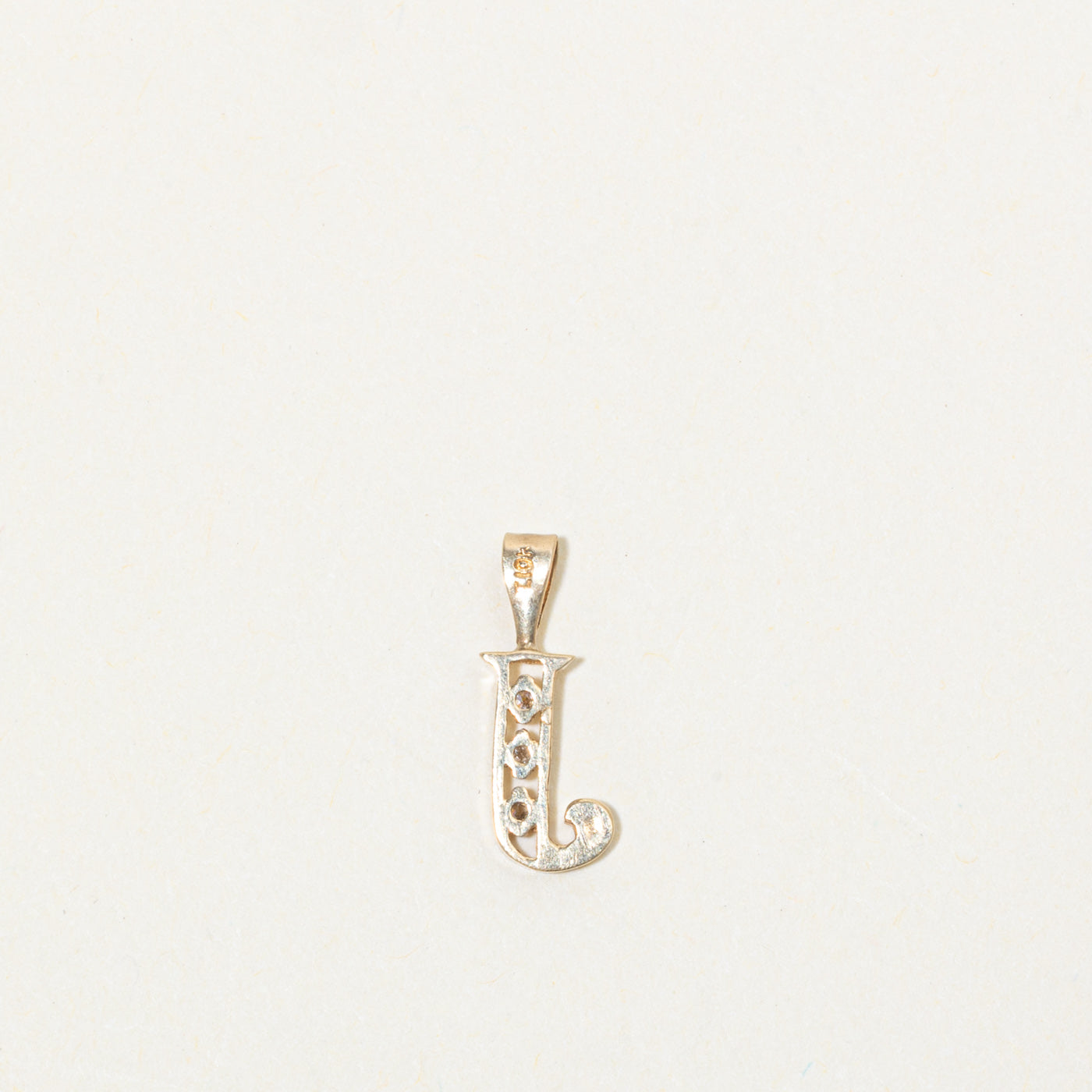 10k Diamond "J" Initial Pendant