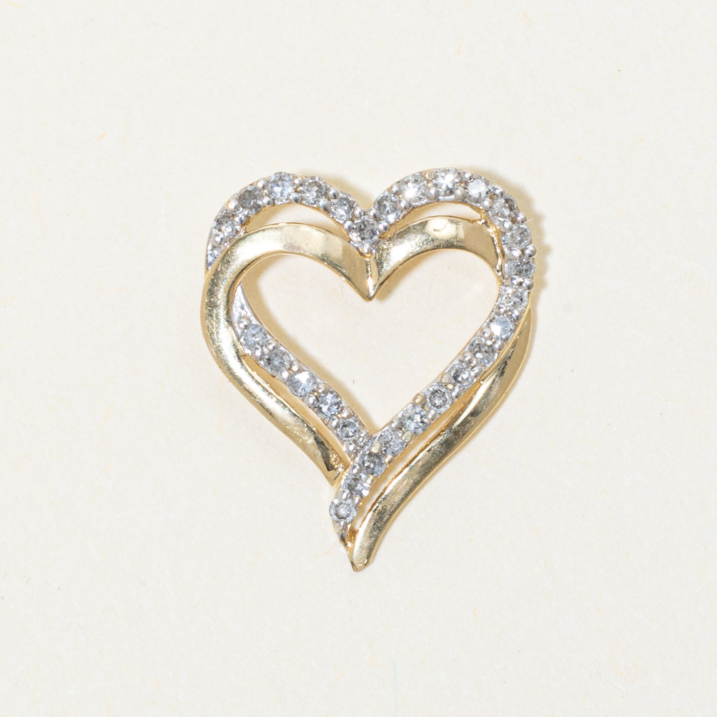 10k Diamond Heart Pendant