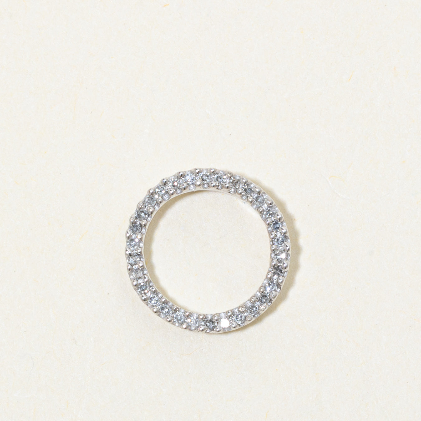 10k Pavé Set Diamond Circle Pendant