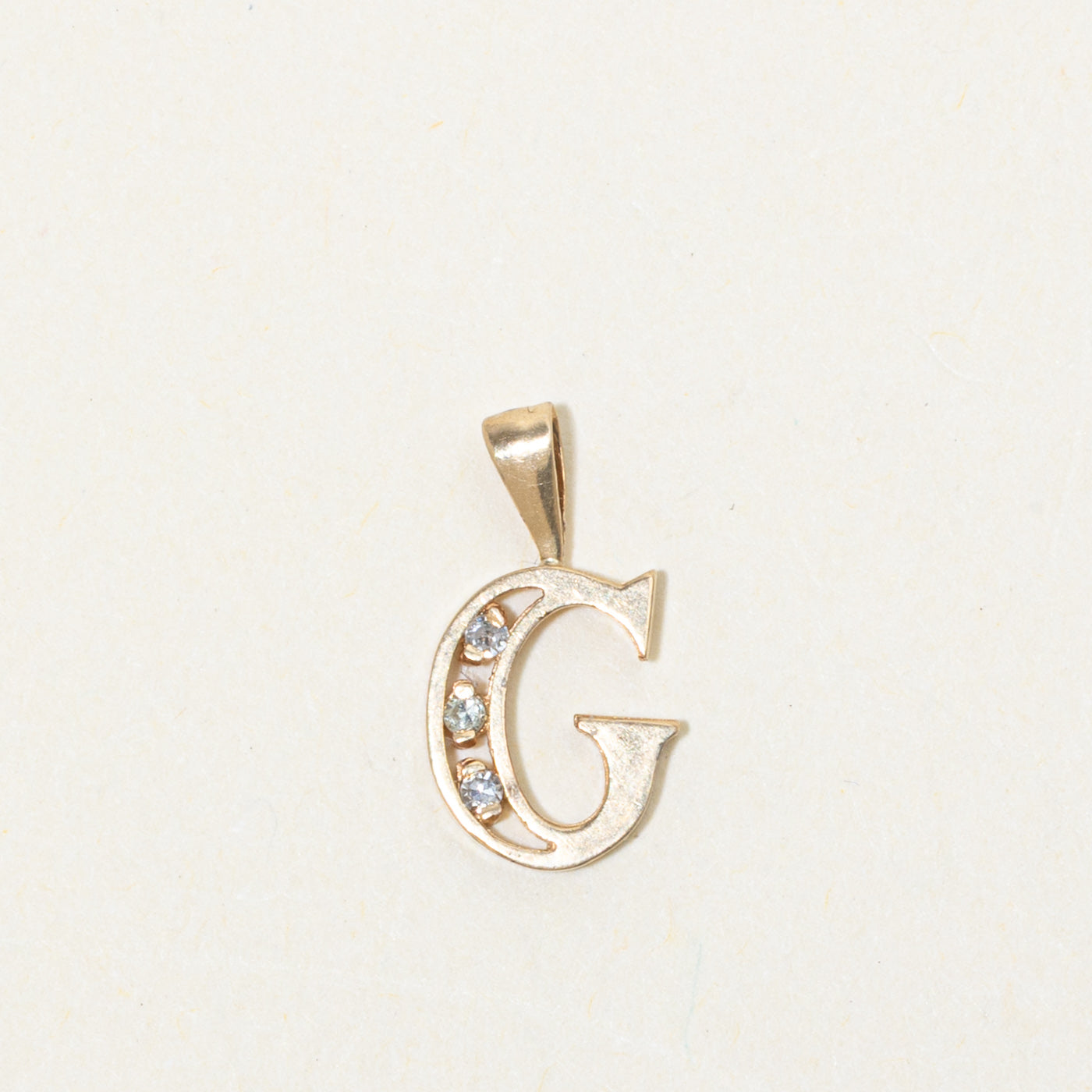 10k Diamond "G" Initial Pendant