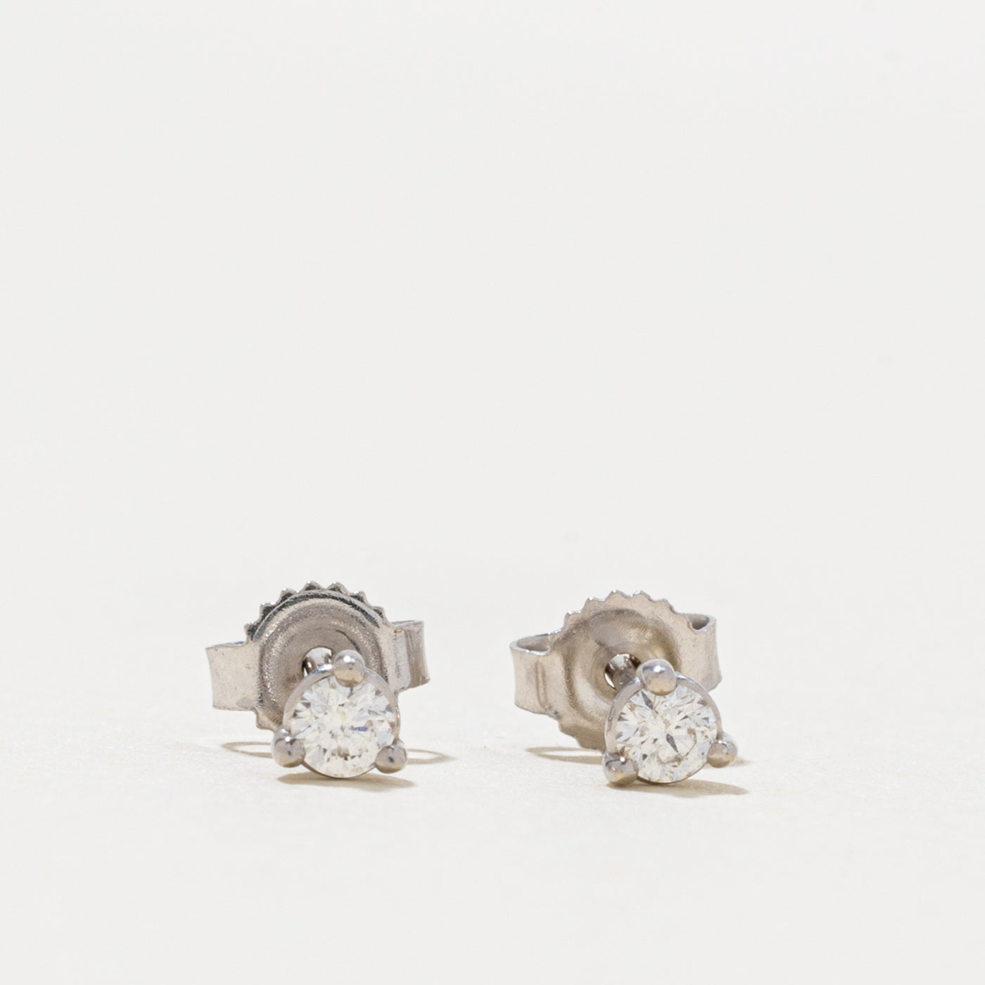 14k Round Brilliant Diamond Stud Earrings | 0.12ctw