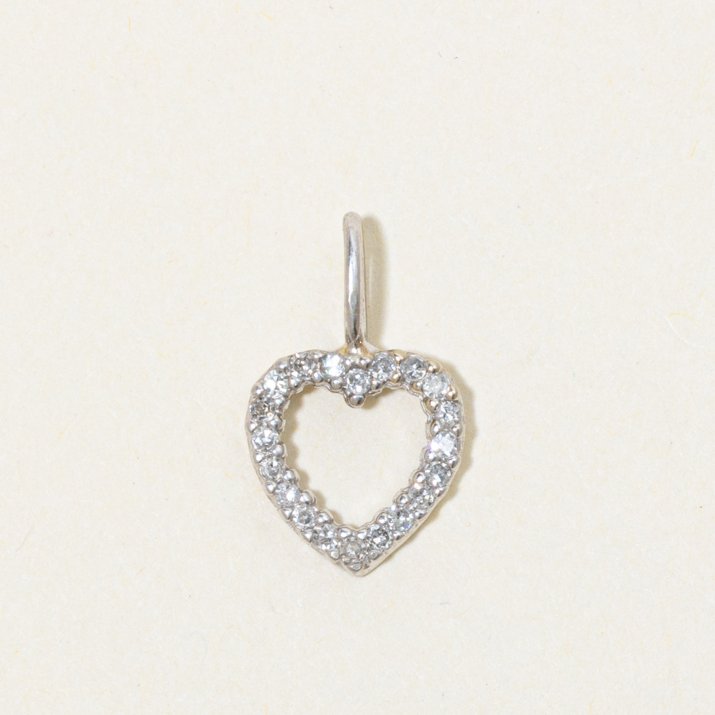 14k Diamond Heart Charm