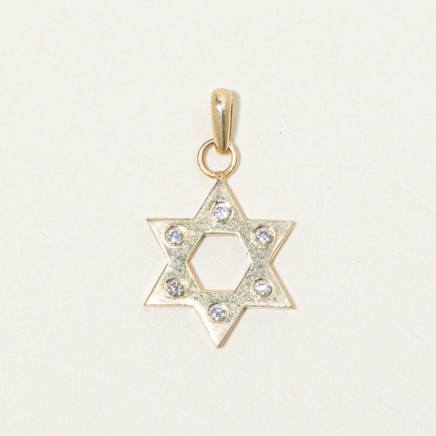 14k Diamond Star of David Pendant