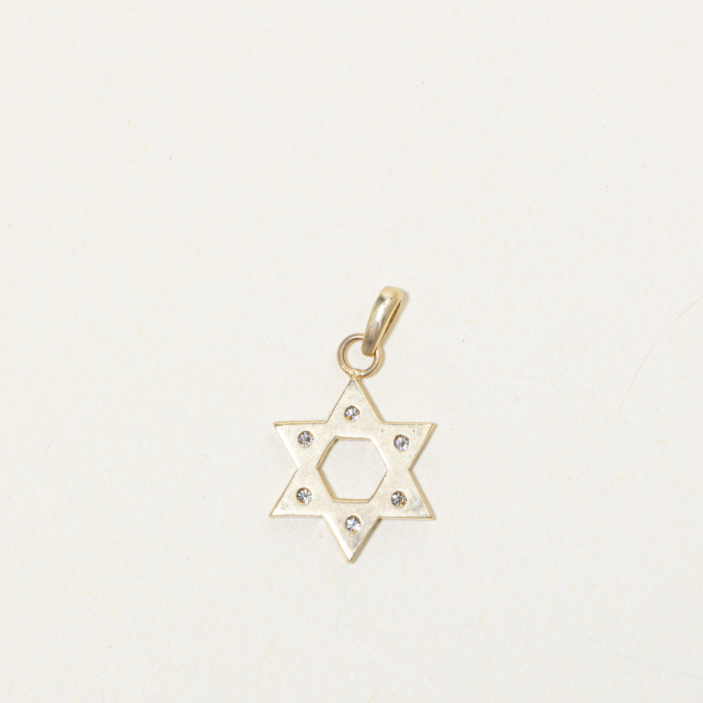 14k Diamond Star of David Pendant