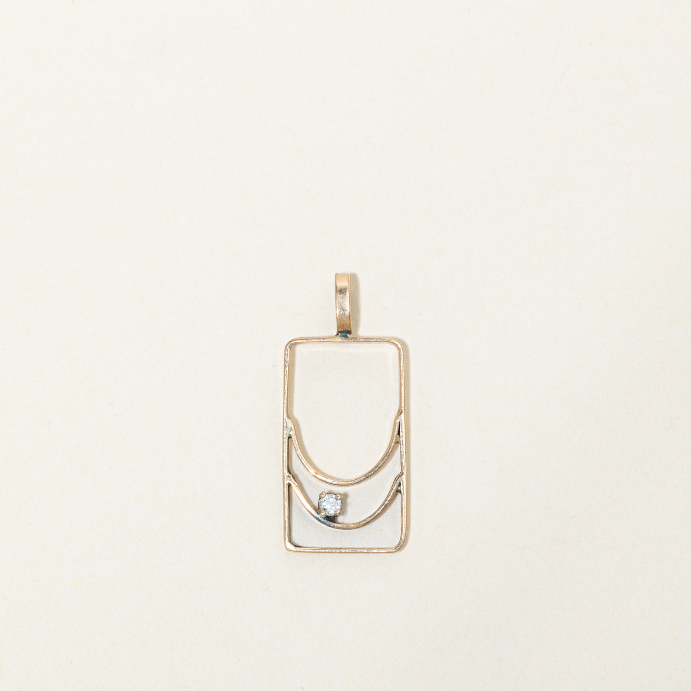 10k Diamond Openwork Geometric Pendant