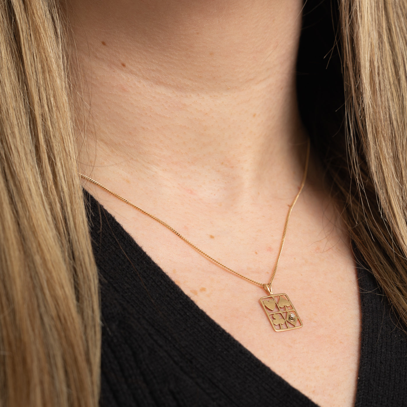14k Playing Card Pendant