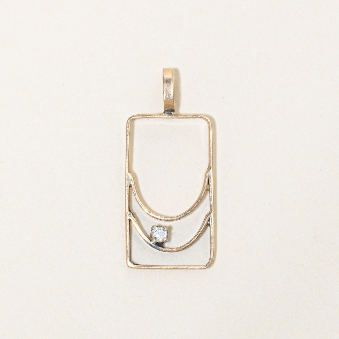 10k Diamond Openwork Geometric Pendant